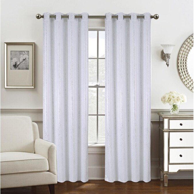 Olivia Gray 84 In White Polyester, White Blackout Curtains 84