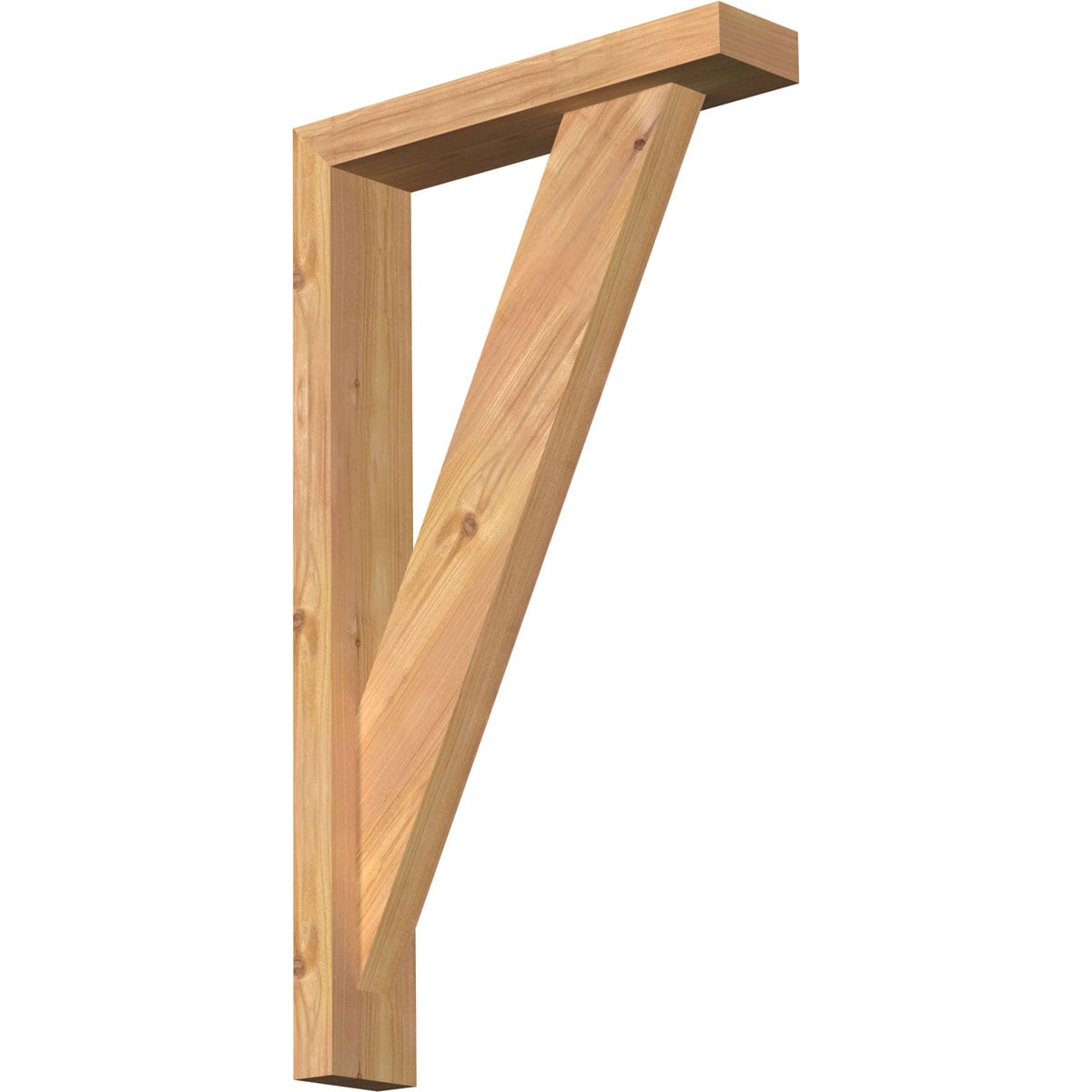 Ekena Millwork 1464811 Traditional block smooth bracket with offset brace Western Red Cedar Wood Standard Bracket