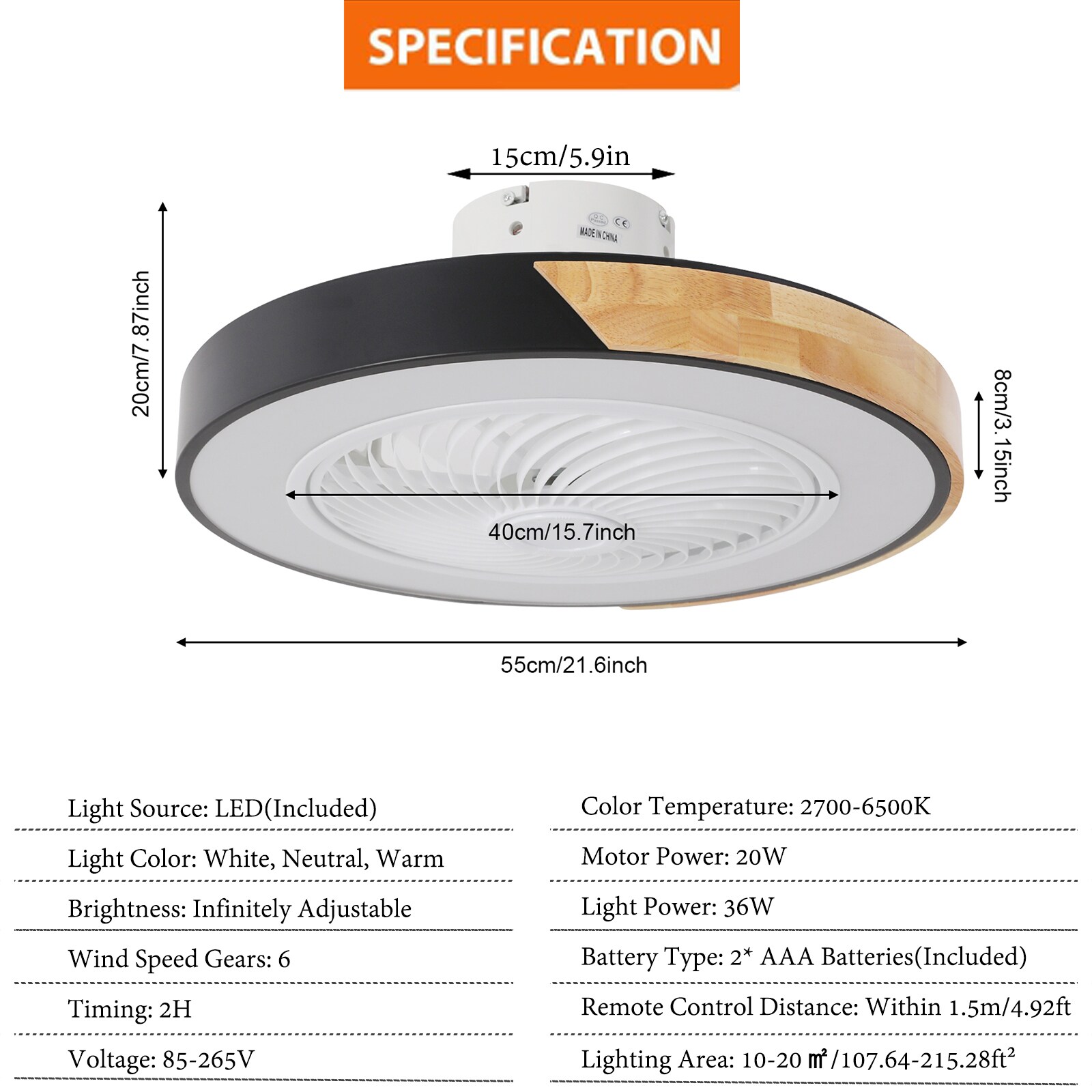 Oukaning HG-HCXLST-3871-US-BT Ceiling-Fans - View #5