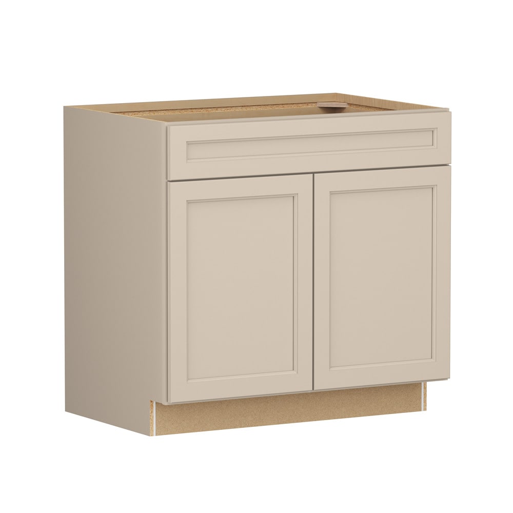 Shenandoah Glasson 36-in W x 34.5-in H x 24-in D Oat Painted Base Fully Assembled Cabinet Recessed Panel Transitional