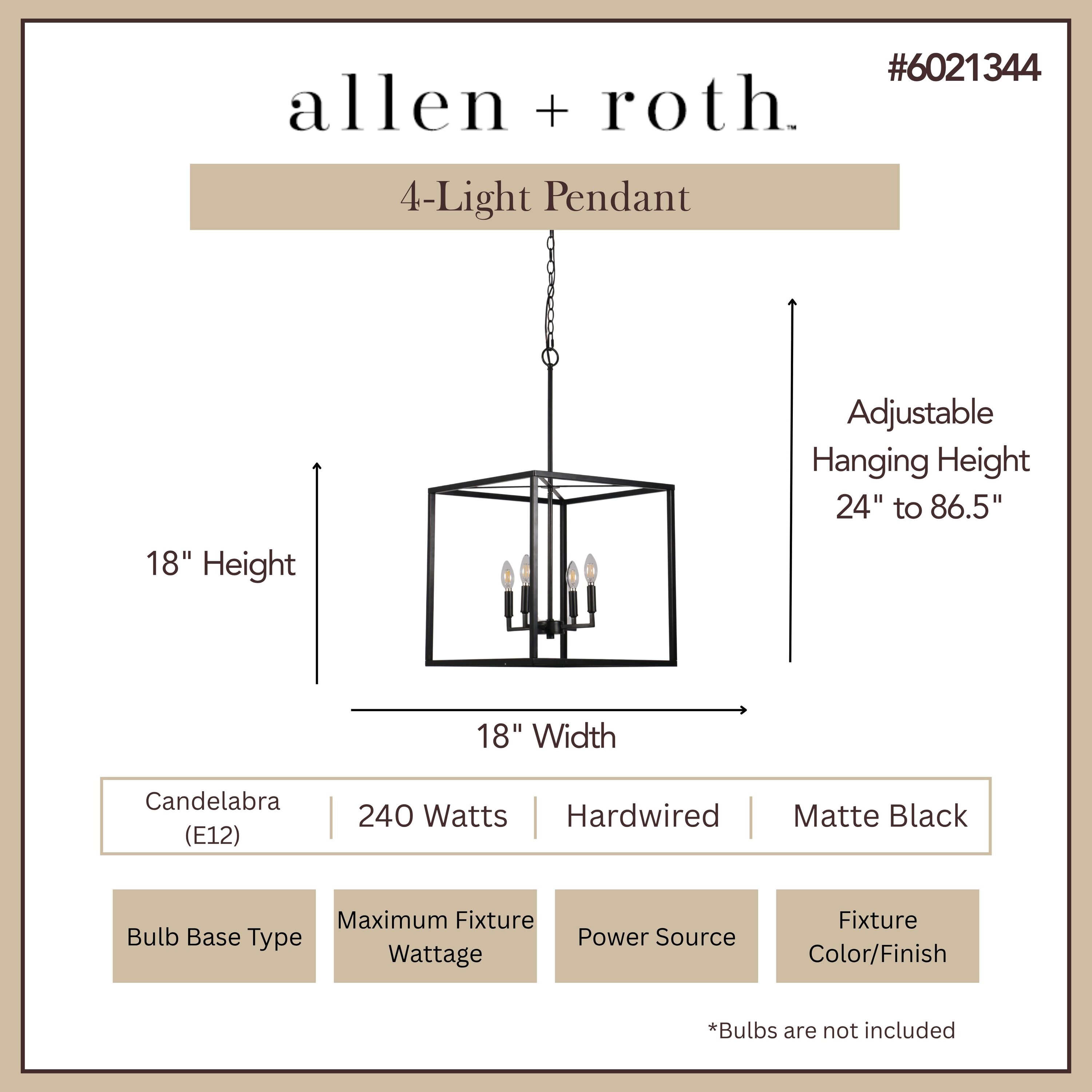 allen + roth CH32-4MBK Pendant-Lights - View #3