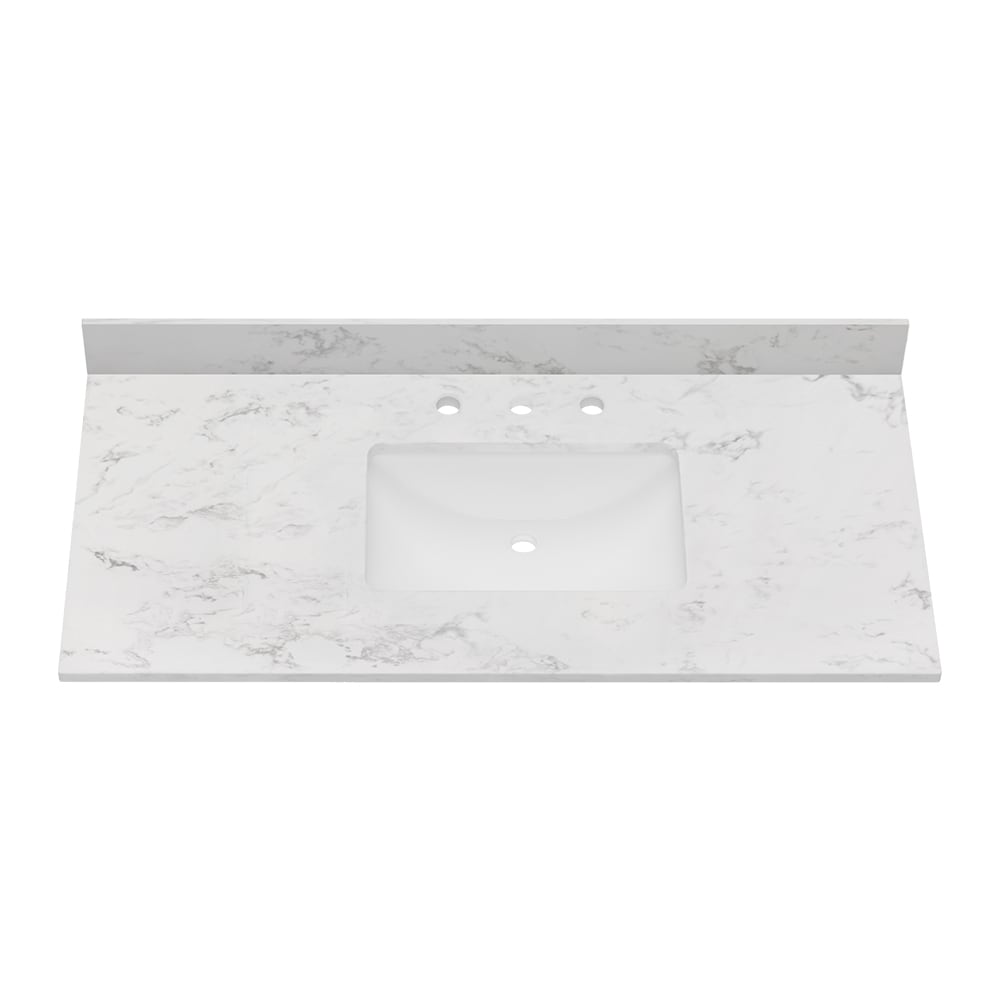 DELUXE LIVING Carrara White Engineered Stone 49-in x 22-in White 
