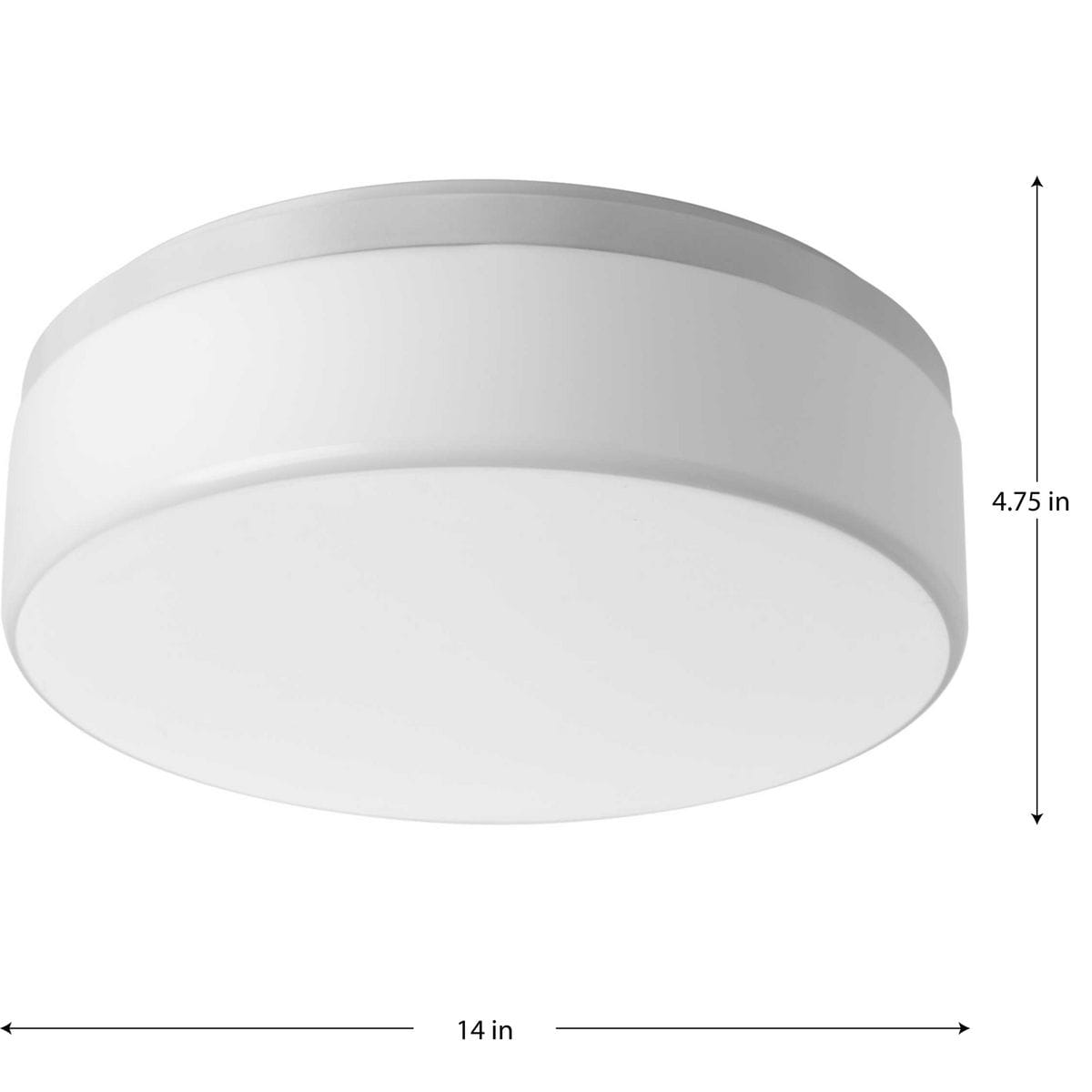 Maier 14" White Glass LED Drum Flush Mount Light