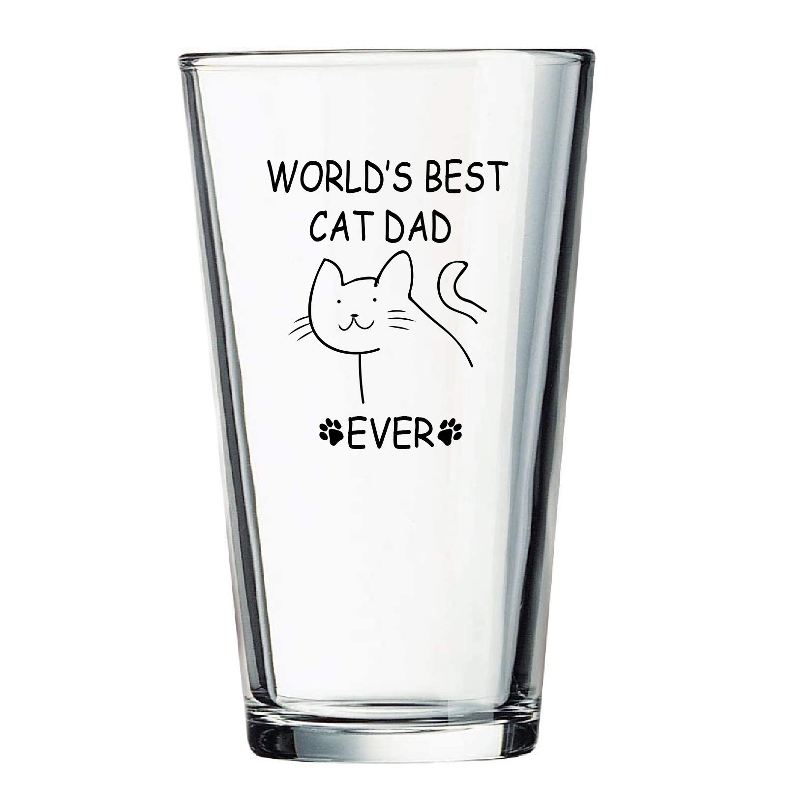 Aoibox Novelty 15 Oz Beer Glass Featuring World s Best Cat Dad Ever Design for Men and Cat Lovers #LABSV1OX