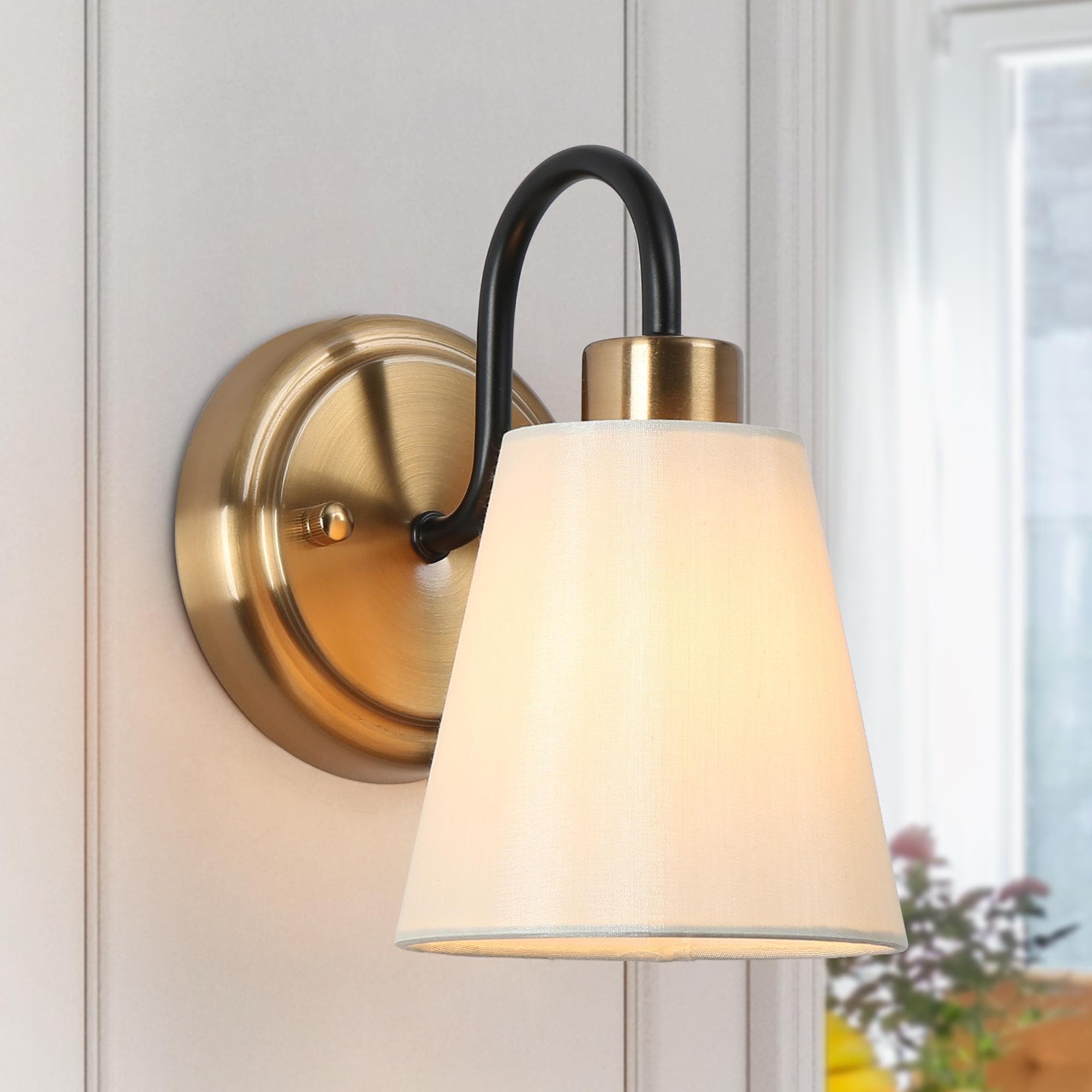 LNC LQABQRB71W168C Jacarmellia 5-in W 1 -Light Polished Gold Wall Sconce