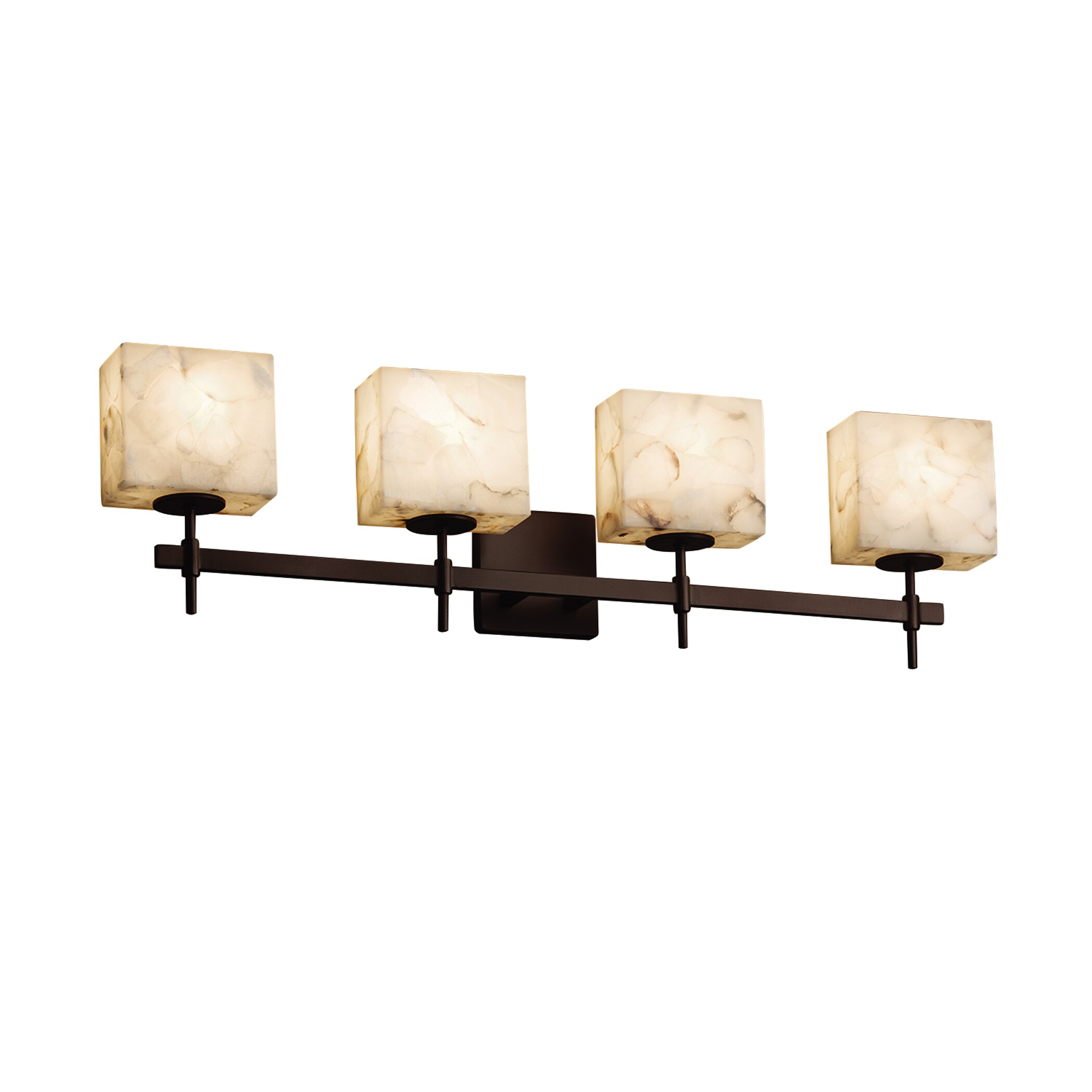 Justice Design Group ALR-8414-55-DB-LED4 Alabaster Rocks 32.5-in 4-Light Dark Bronze LED Transitional Vanity Light
