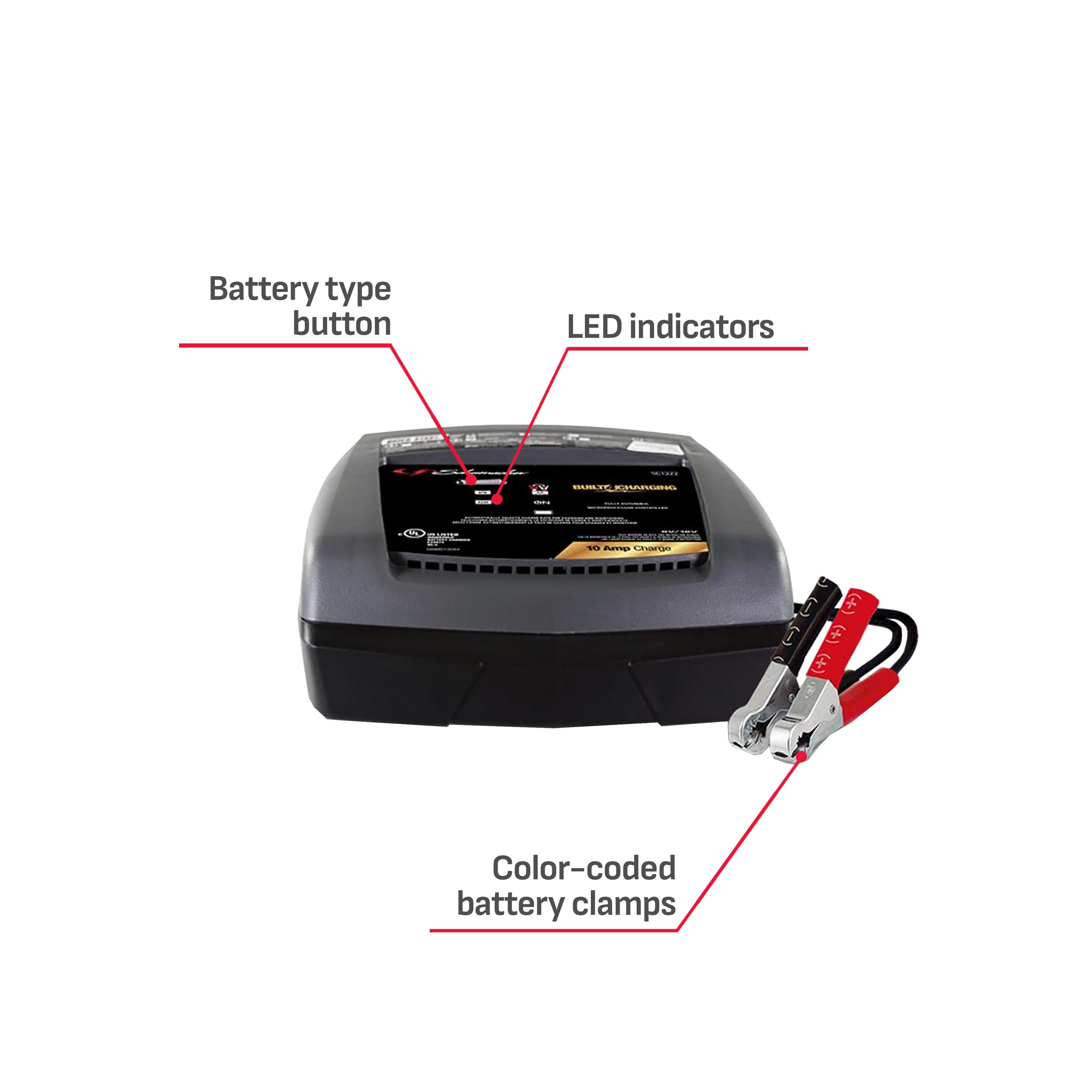 Schumacher Electric 10-Amp 12-volt Car Battery Charger in the Car Battery  Chargers department at
