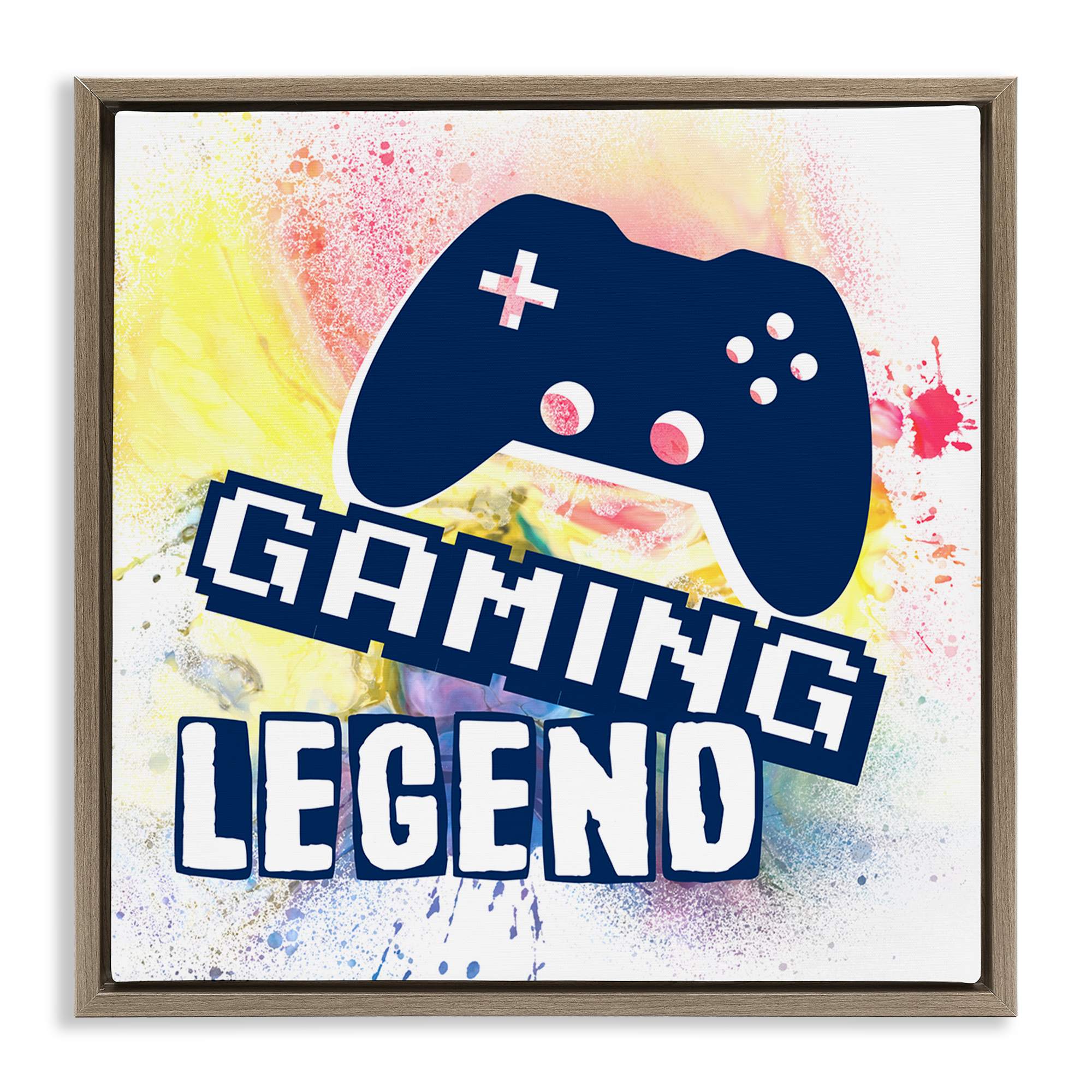 Stupell Industries BS-057-FFE-24X24 Gaming Legend Modern Splatter Floating Frame design by Marcus Prime