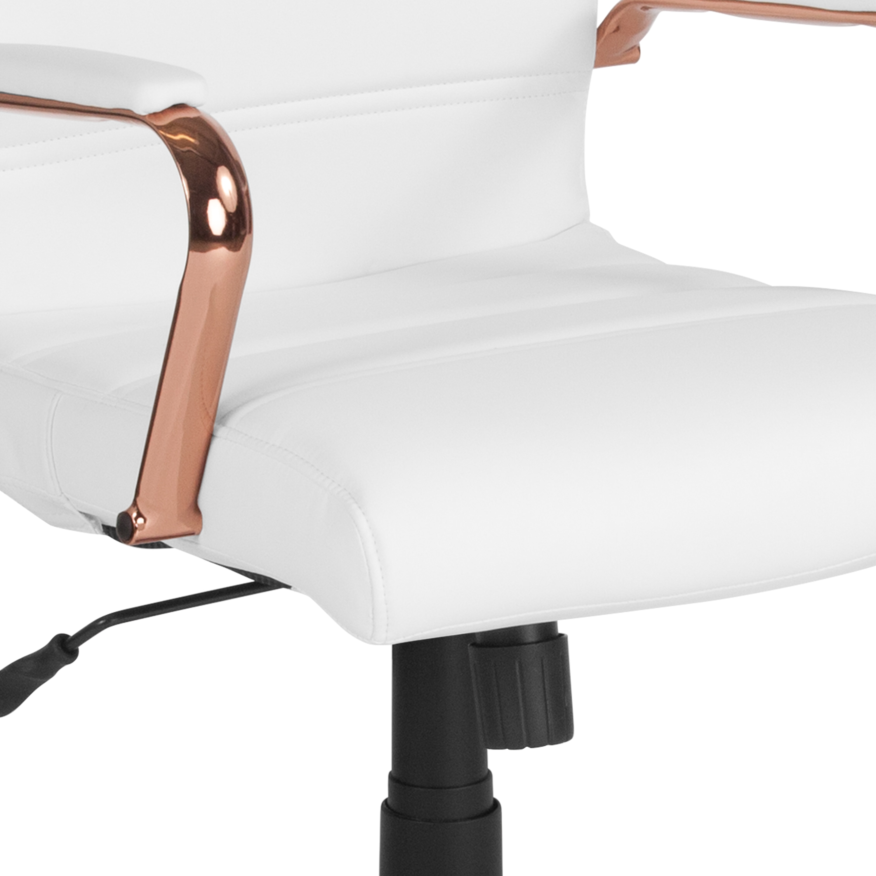 Flash Furniture White Leather Rose Gold, White Desk Chair With Rose Gold Arms