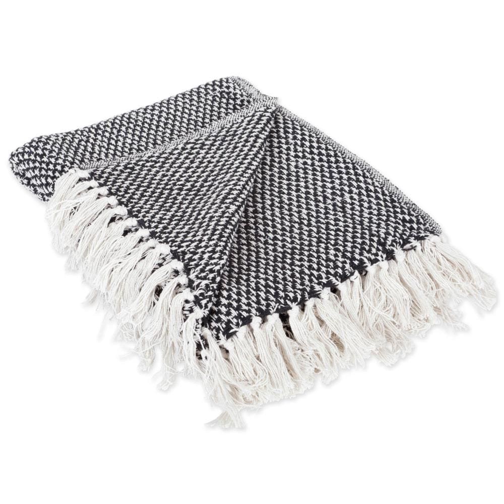 DII CAMZ38513 Black Cotton Throw