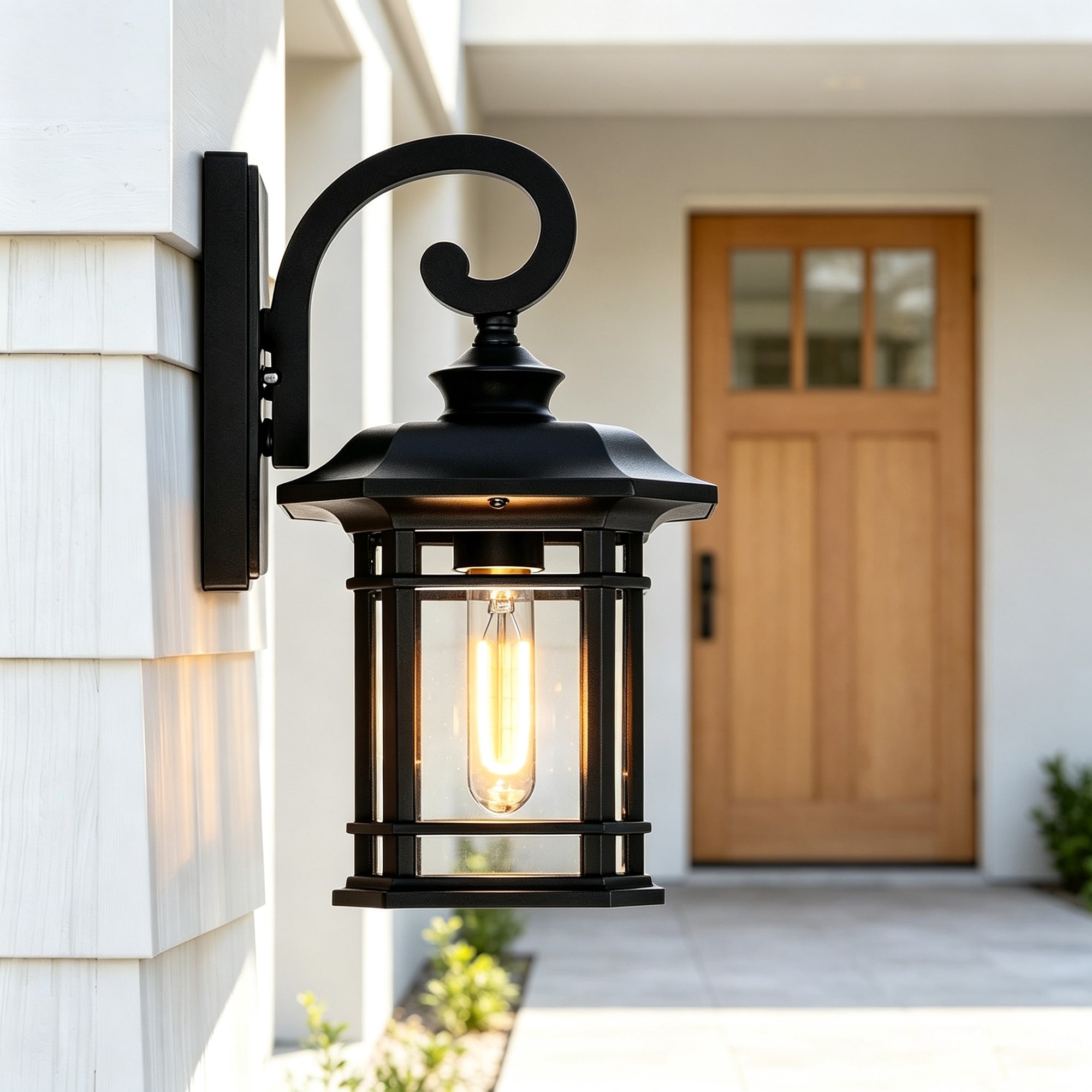 CWI Lighting Blackburn 1 -Light 13-in H Black Hardwired Outdoor Wall Light