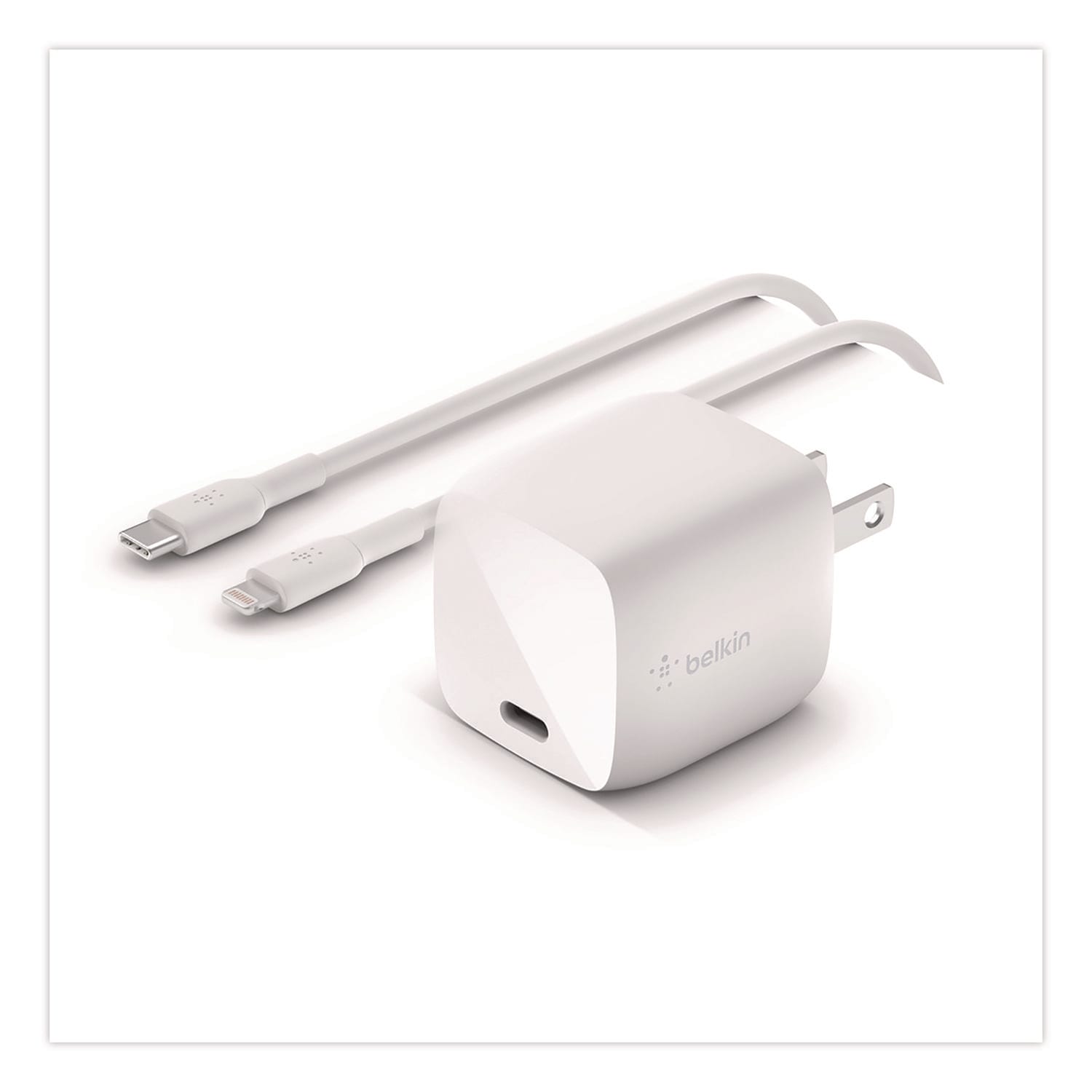 Belkin BOOST CHARGE USB C PD 3.0 PPS Wall Charger USB C to Lightning Cable White