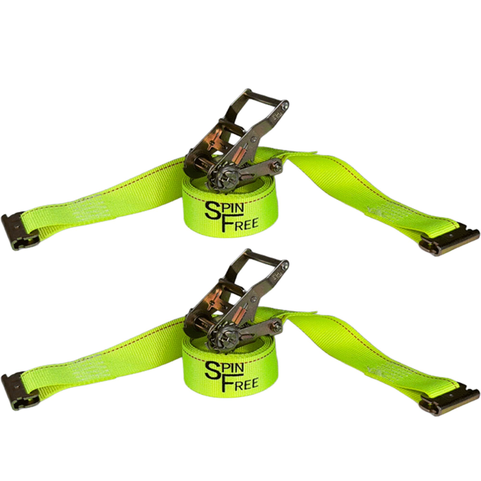 The Ratchet Depot 2-in x 12-ft Spin Free E-Track Ratchet Strap 4,400-lb Break Strength (2-Pack) High Visibility #SF-R5312SEF-2PK