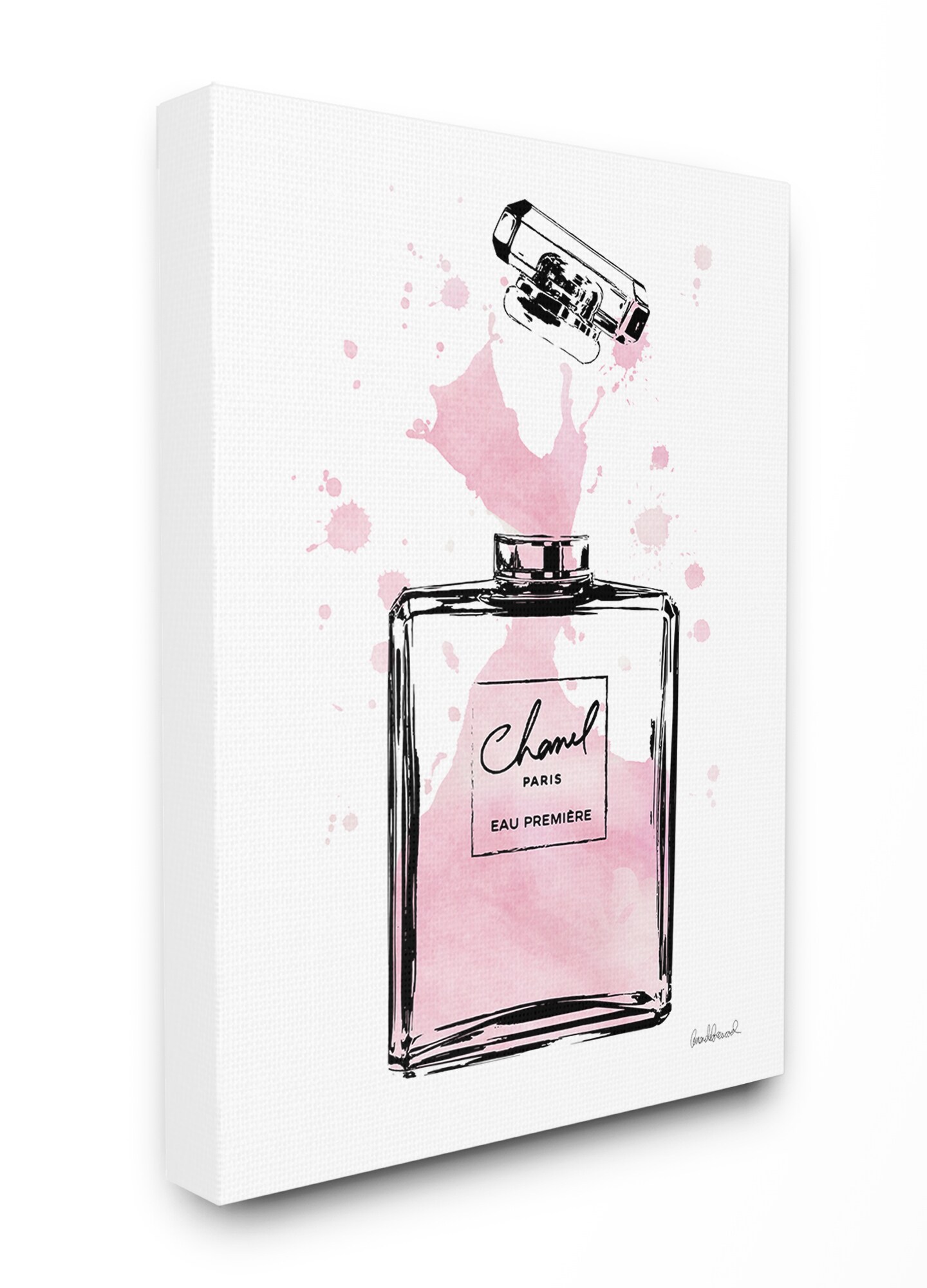 Stupell Industries Pretty Pink Watercolor Perfume Bottle Splash Amanda ...