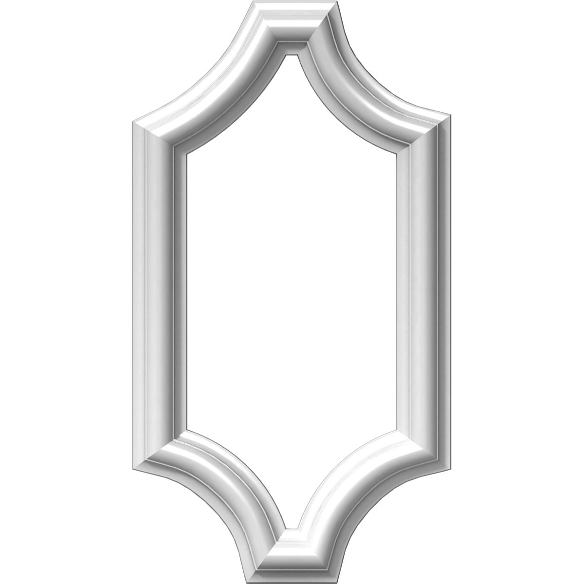 Ekena Millwork PNL08X16AS-02 Ashford Molded Scalloped Wainscot 8-in x 16-in Primed Urethane Preassembled Picture Frame Moulding