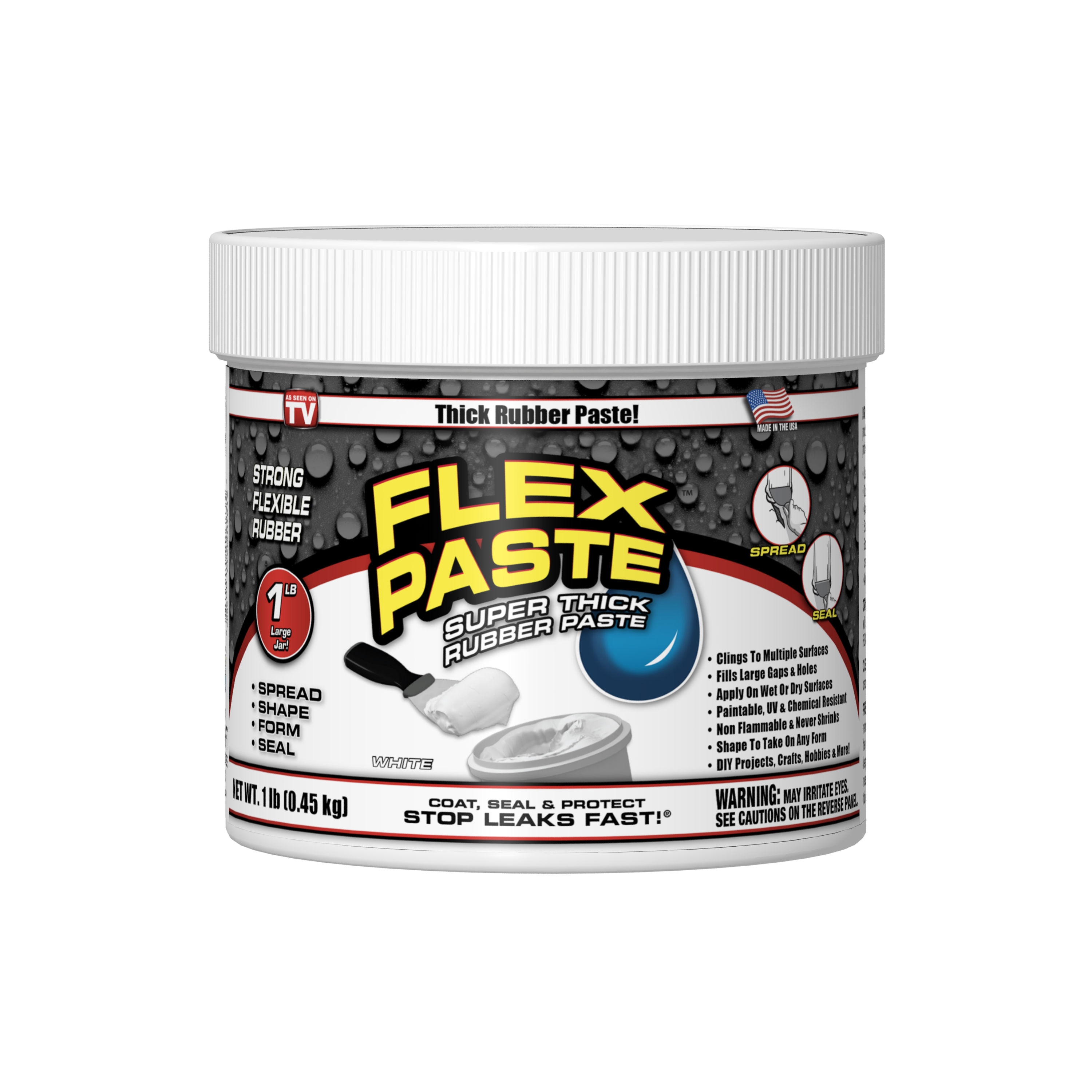 Flex Seal FLEX PASTE STOP FLOODS FAST PFSWHTR32 Adhesive Putty, White, 3 lb  Tub