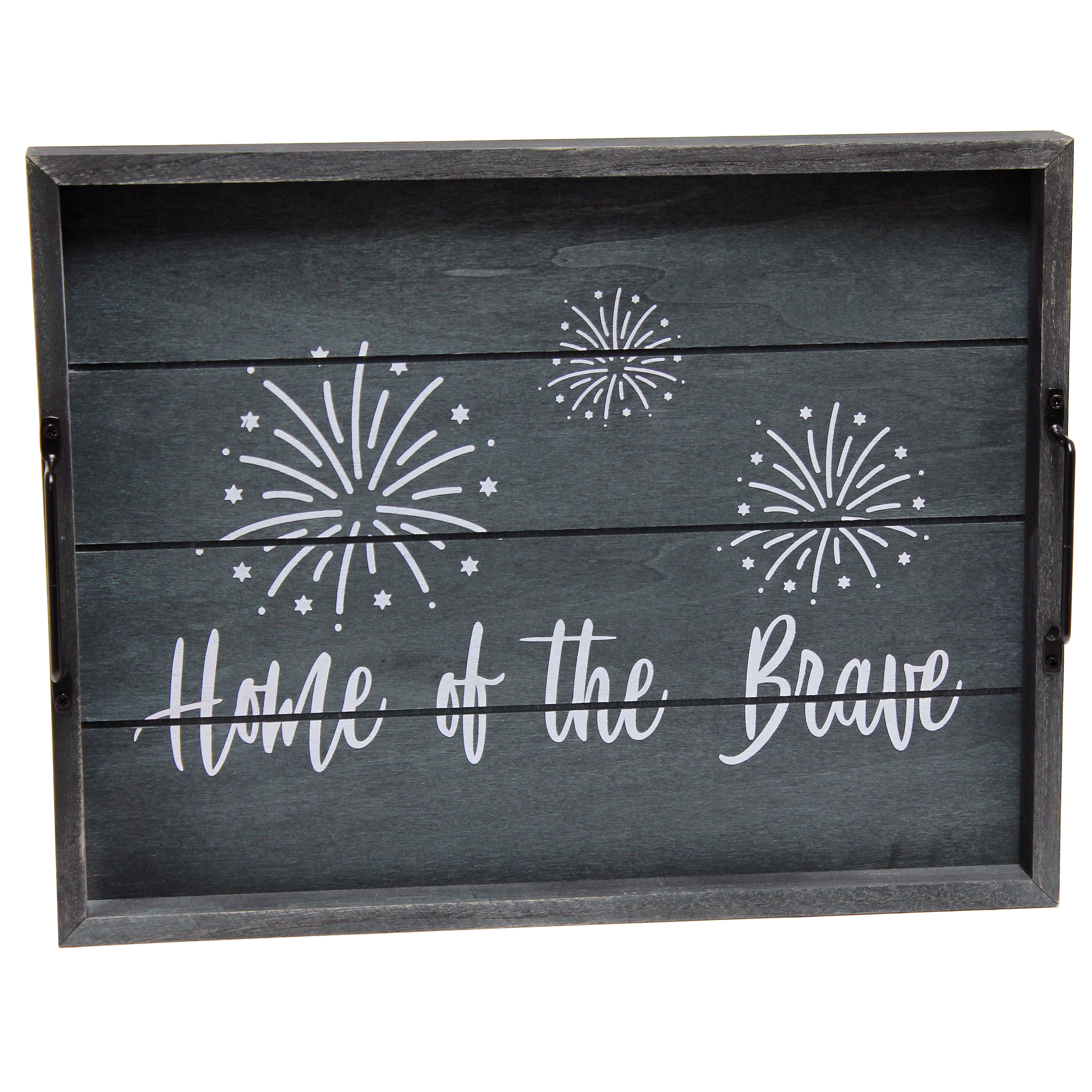 Elegant Designs HG2000-MBB 15.5-in x 12-in Midnight Blue Wash Rectangle Serving Tray