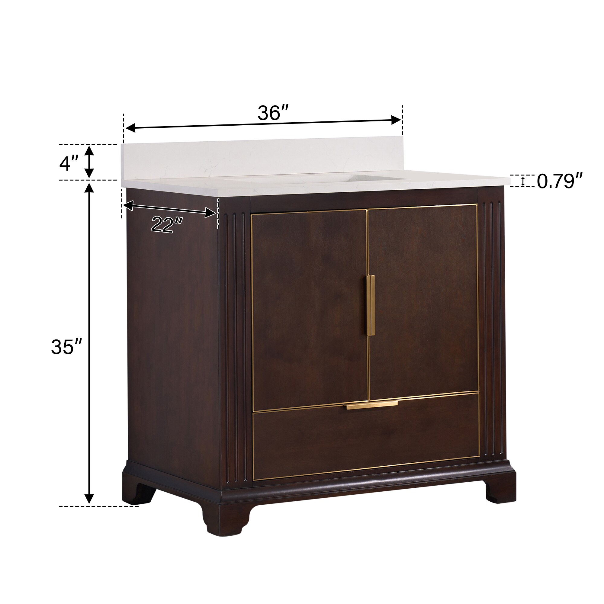 WELLFOR EX-VEBV36WH Bath-Vanity-Combo - View #7