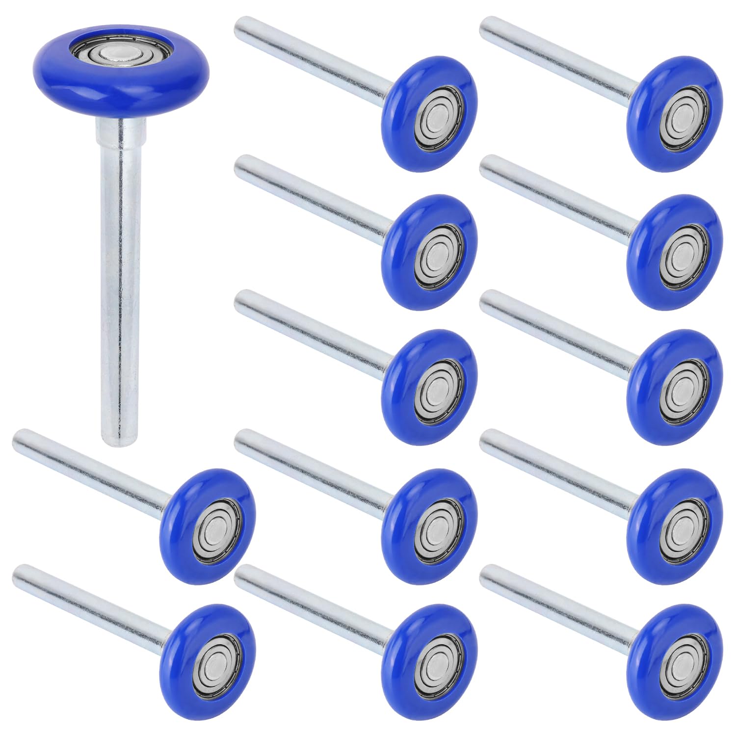 Aoibox  13 Pack 1 8 in Nylon Garage Door Rollers with 6200 Ball Bearings for Quiet Smooth Operation Inch Blue