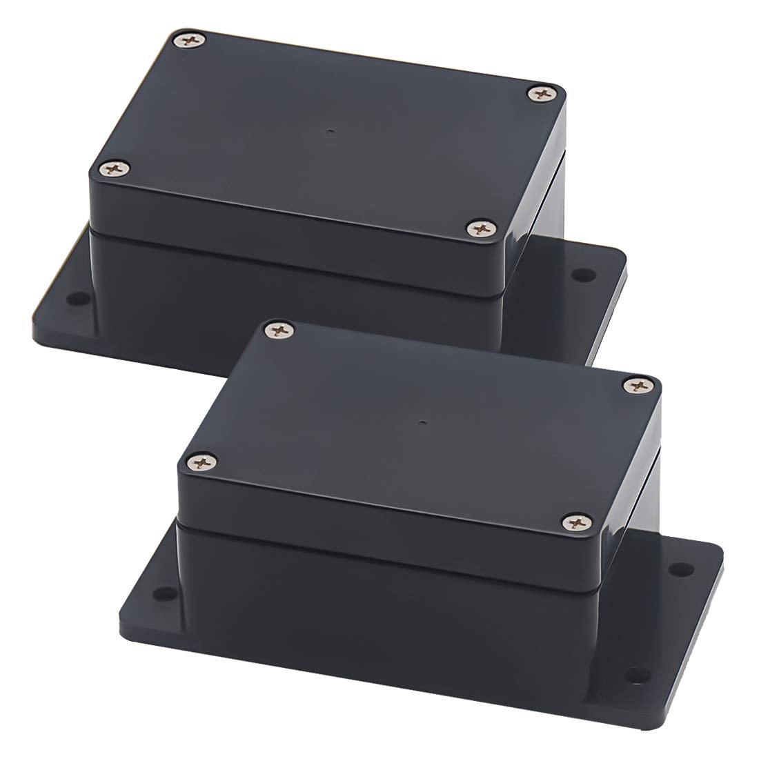 Etokfoks  ABS Plastic Junction Box 3 94 x 2 68 x 1 97 in Black Waterproof IP65 Dustproof Project Enclosure 2 Pack