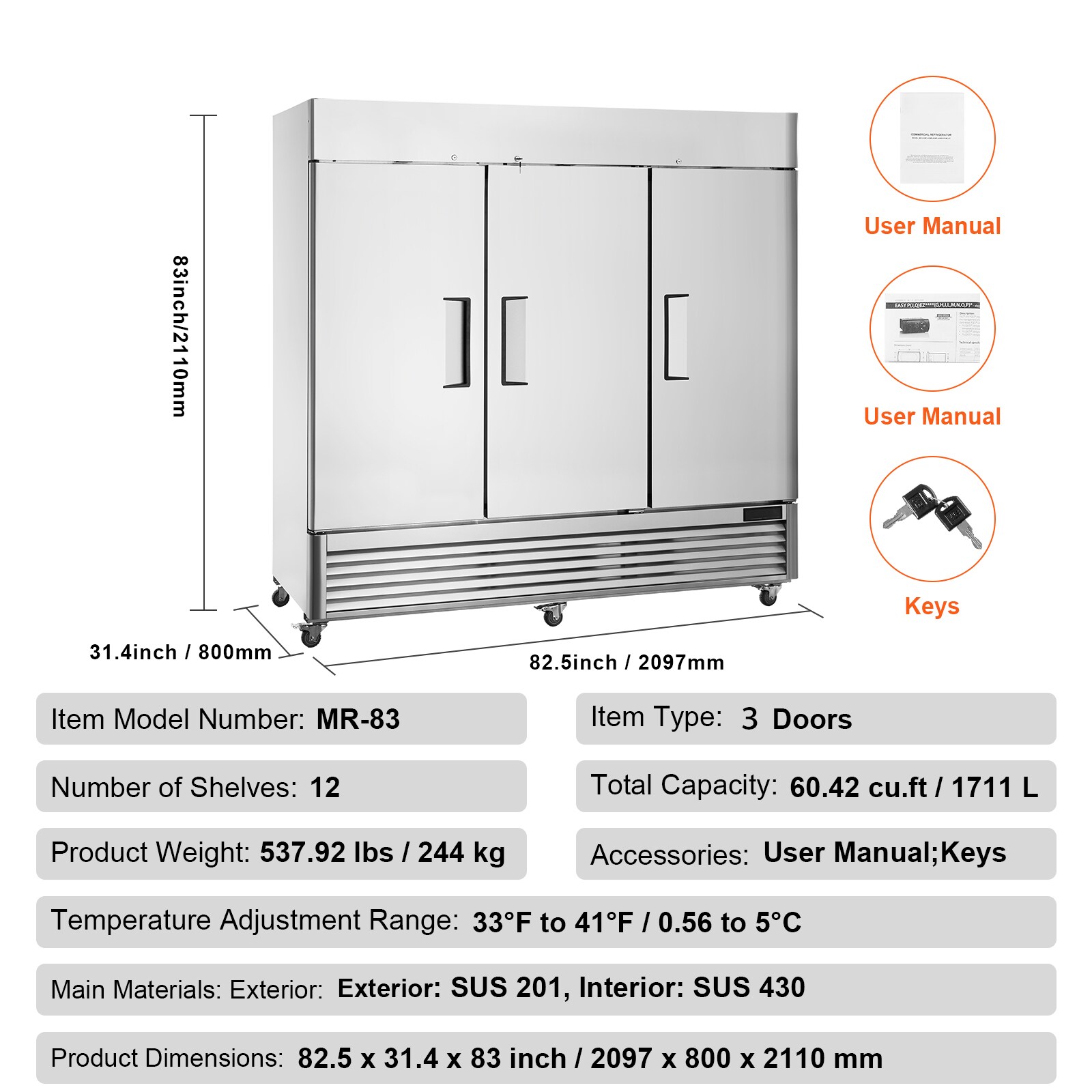 VEVOR SCLSSYLJMCLZ03846V1 Commercial-Refrigerators - View #7