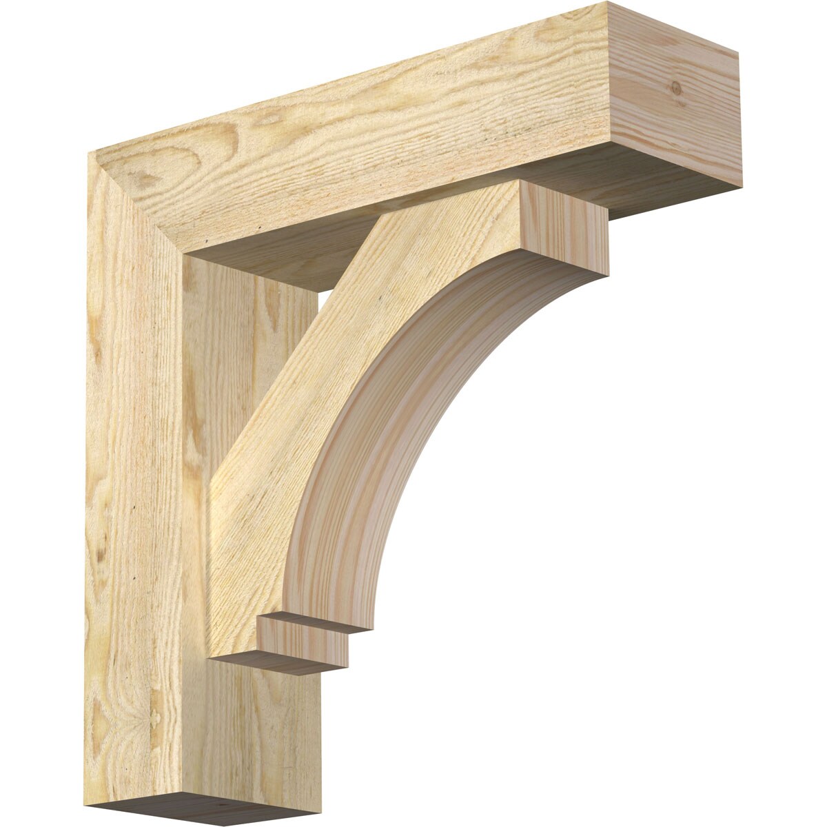 Ekena Millwork 1462837 Imperial block rough sawnbracket with offset brace 6-in x 20-in x 20-in Douglas fir Brown Wood Standard bracket