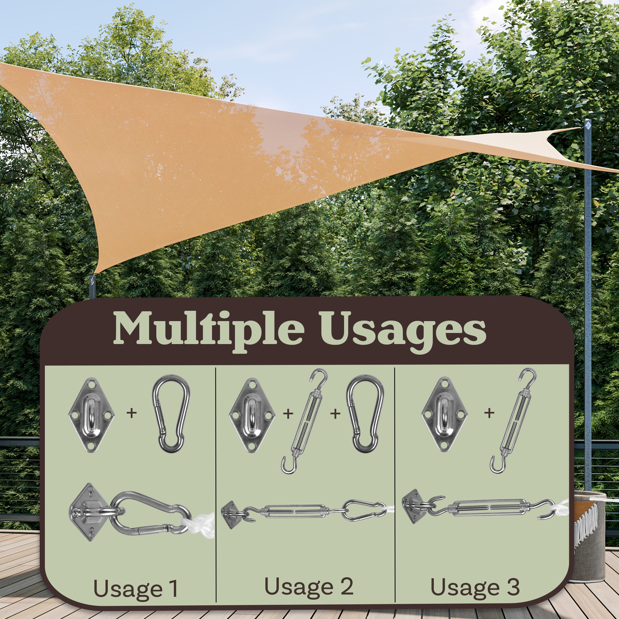 Pure Garden 50-LG1489 Shade-Sail-Fabric-Access - View #2