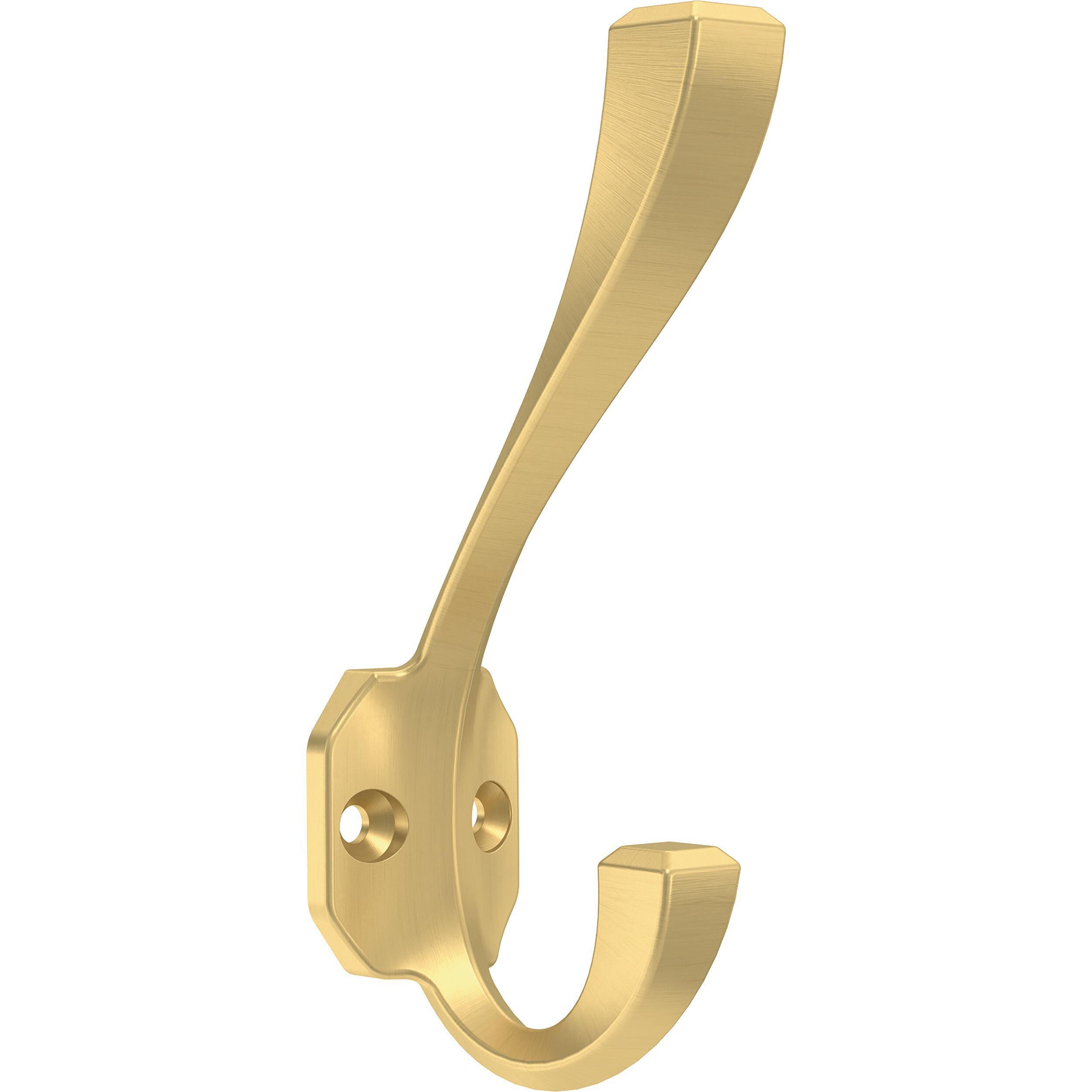 Franklin Brass B47254K-117-C Napier 4-6/8 in. Coat and Hat Wall Hooks in Modern Gold (4-Pack)