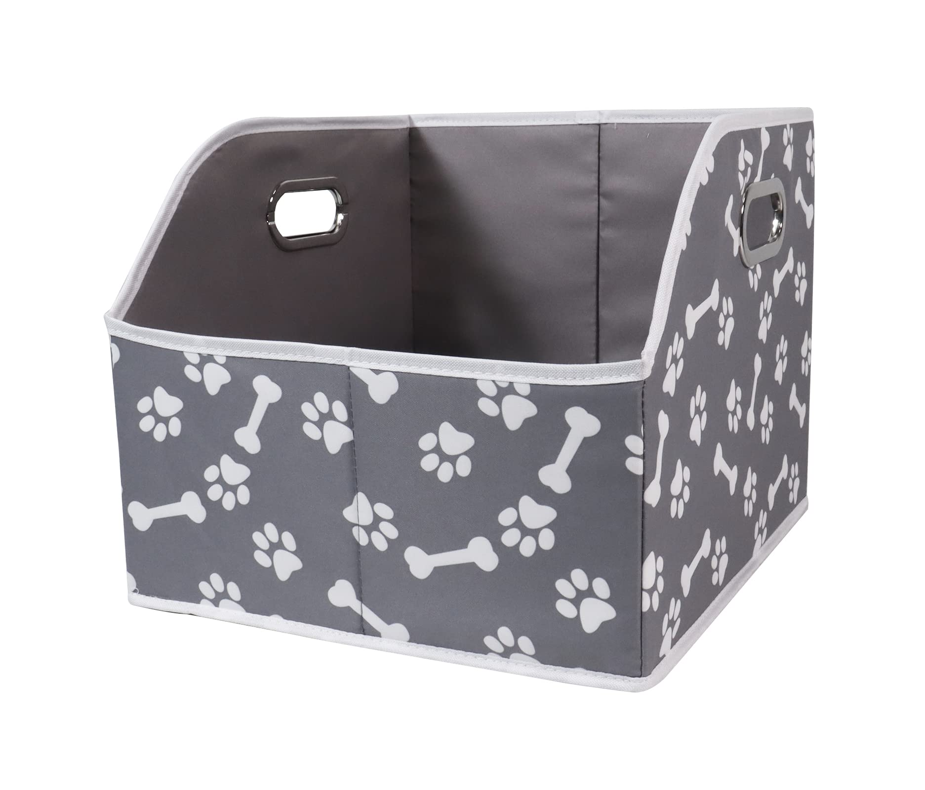 Adrinfly  Big Dog Toys Storage Bins Canvas Foldable Fabric Trapezoid with metal handles pet Baskets Storage Bin Large toy box Organizer BonePaw