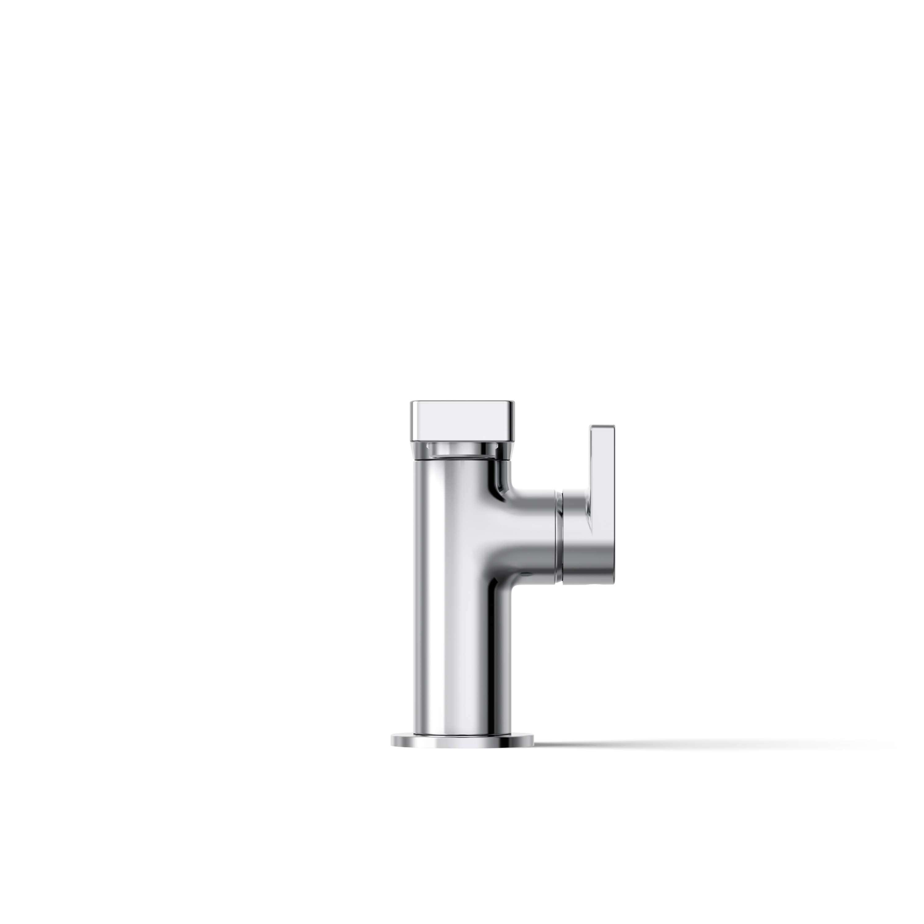Composed Minimalist Polished Chrome Single-Handle Bathroom Faucet