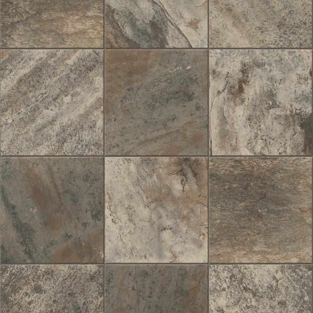 Congoleum ArmorCore Valley Path 12-ft W Cut-to-Length River Silt Stone Look Low-Gloss Finish Sheet Vinyl