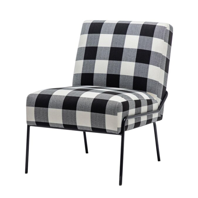 Eluxury Armless Accent Chair Black And, Black And White Armless Chair