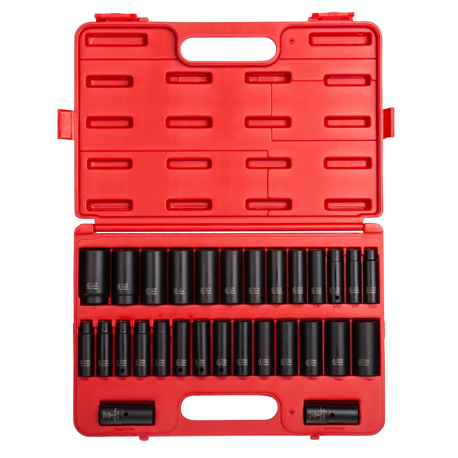 SUNEX TOOLS 5153DD 29 -Piece Standard (SAE) and Metric 1/2-in Drive Set 6-point Impact Socket Set