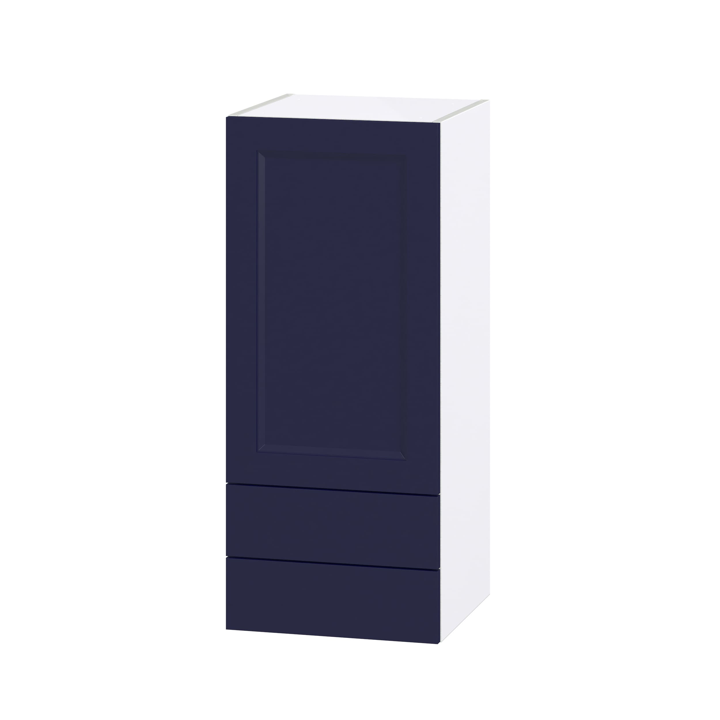 Hugo&Borg DSW1535B(L/R)-LO Lorette 15-in W x 35-in H x 14-in D Navy Blue 2 -Drawers Wall Fully assembled Cabinet (Recessed Panel Shaker)