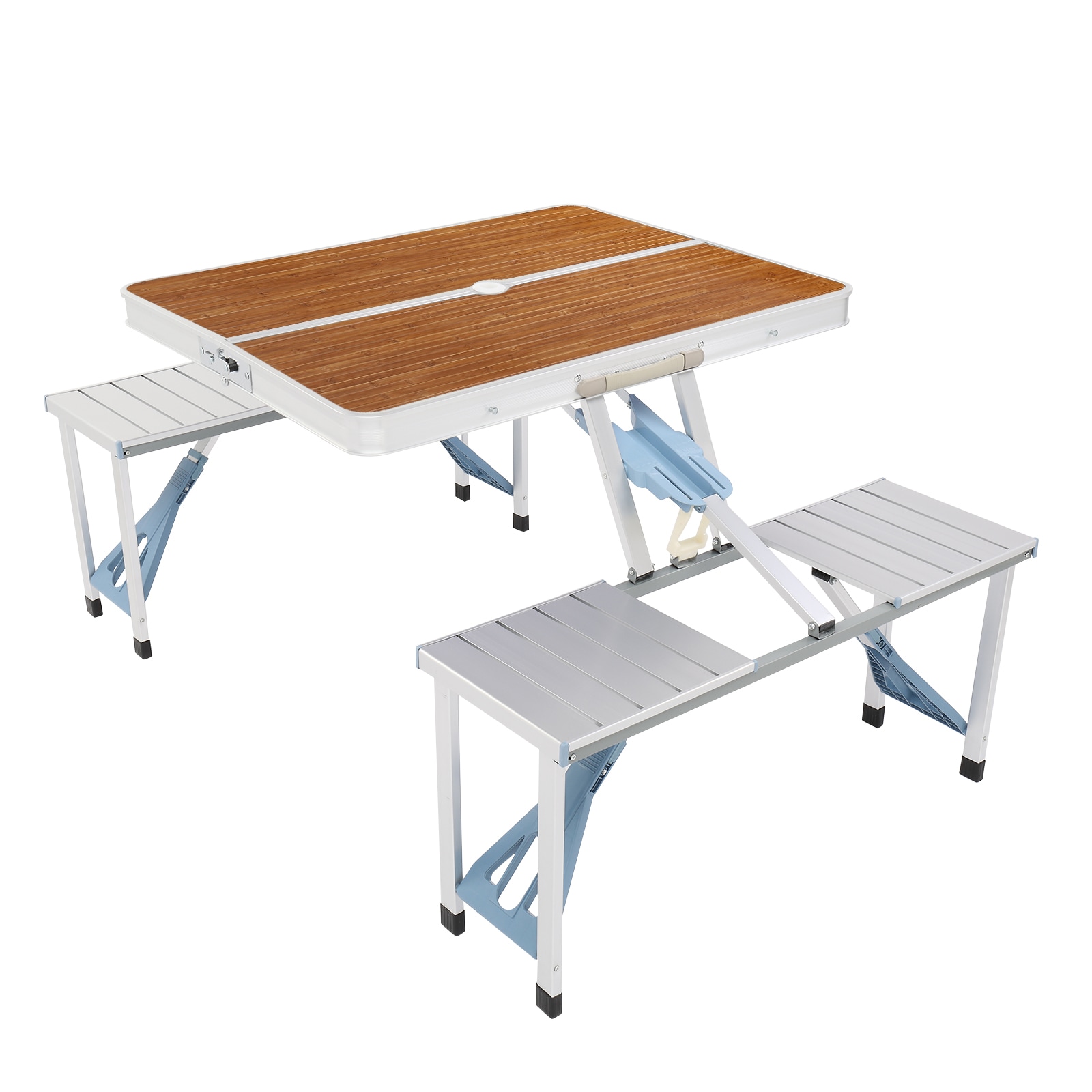 Outopee LO1G58000288 33.5-in Silver wood Rectangle Folding Picnic Table