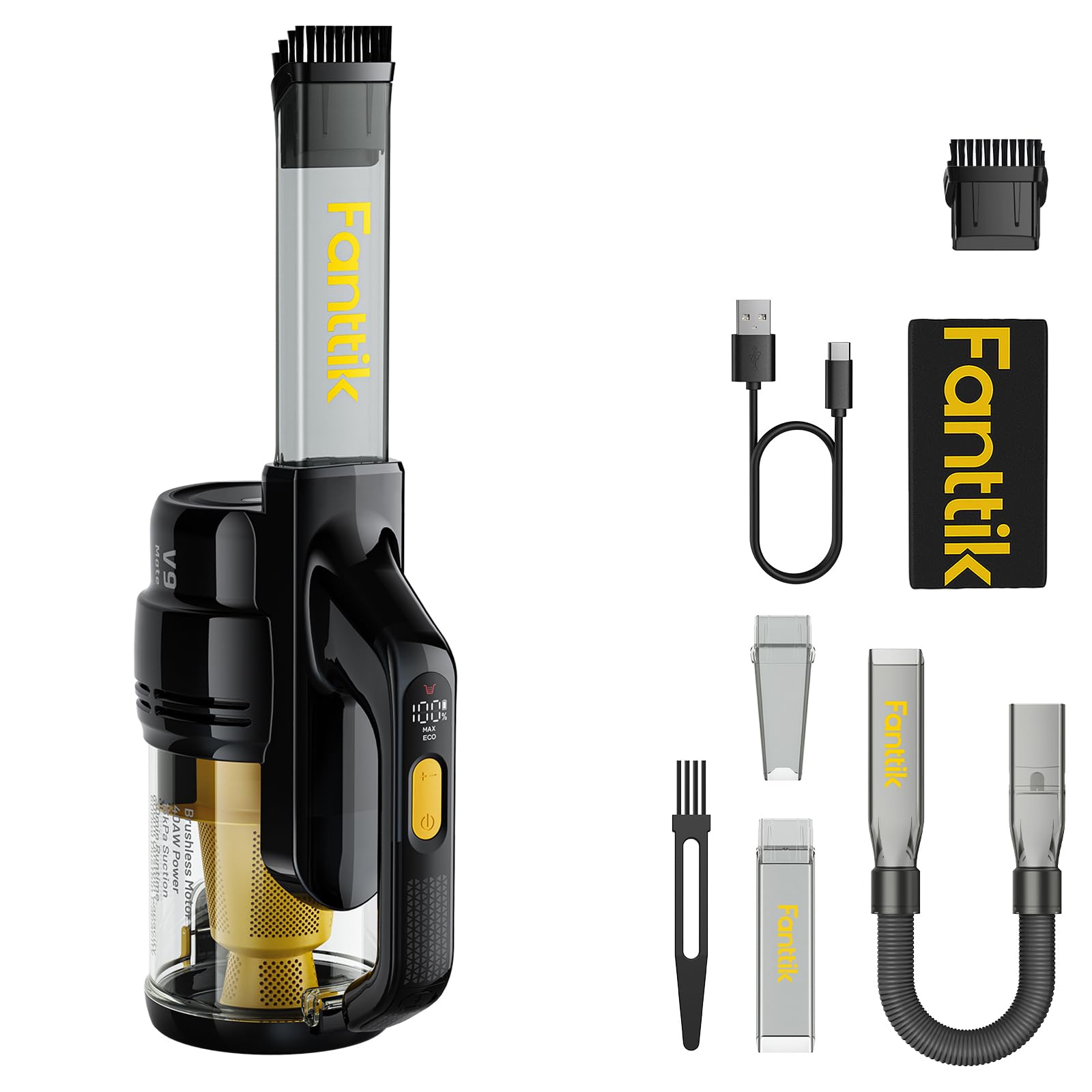 Fanttik USAGYLN1039034 Cordless Car Pet Wet/Dry Handheld Vacuum
