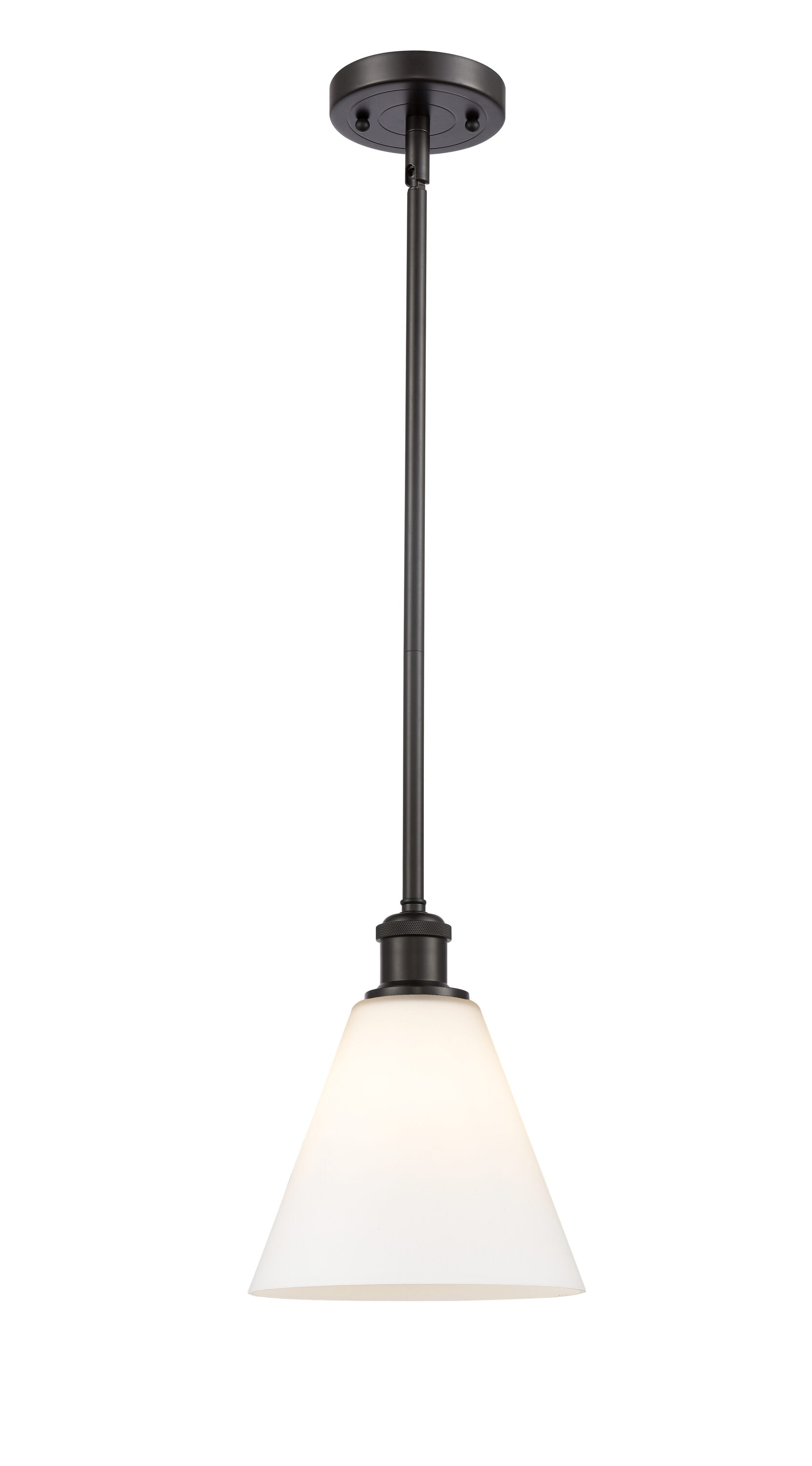 Innovations Lighting 516-1S-OB-GBC-81 Berkshire 1 -Light Oil Rubbed Bronze Industrial Opal glass Cone Mini Hanging Pendant light