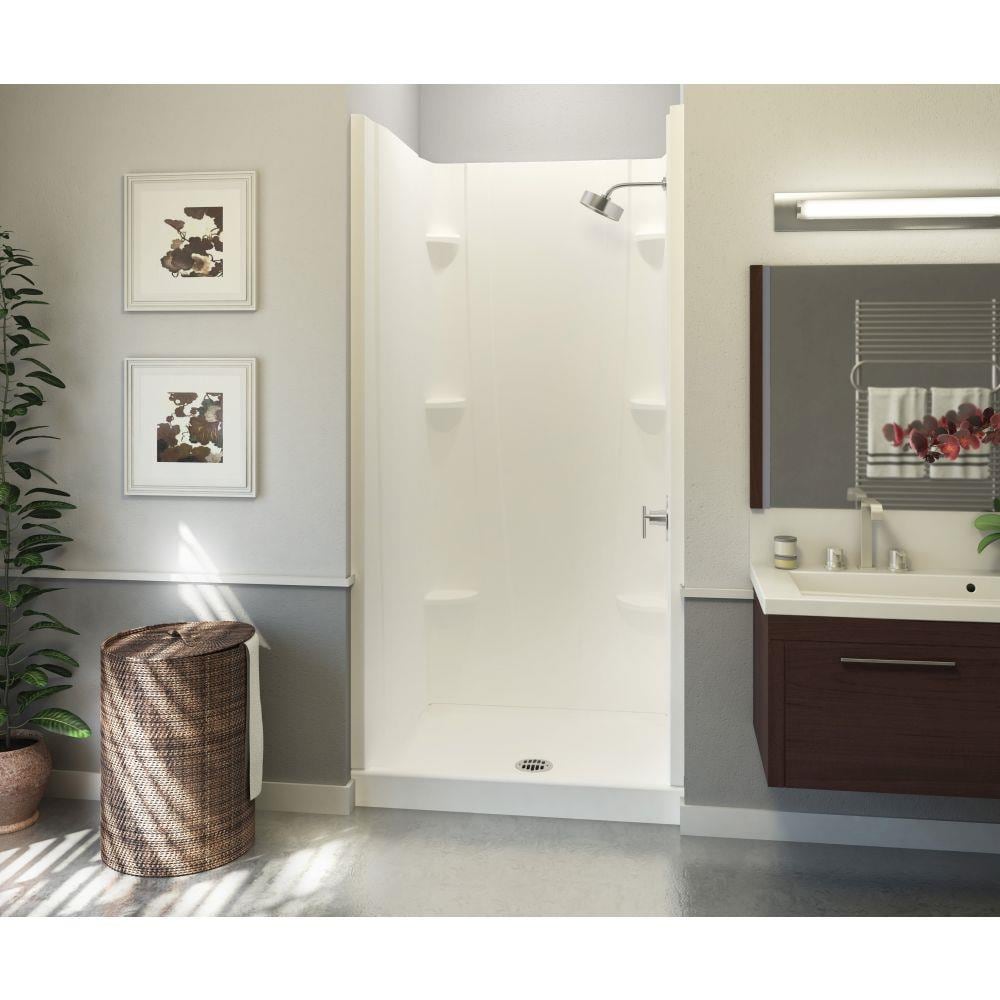 A2 White 36-in x 36-in x 76-in Alcove Shower Kit (Center Drain) in the ...