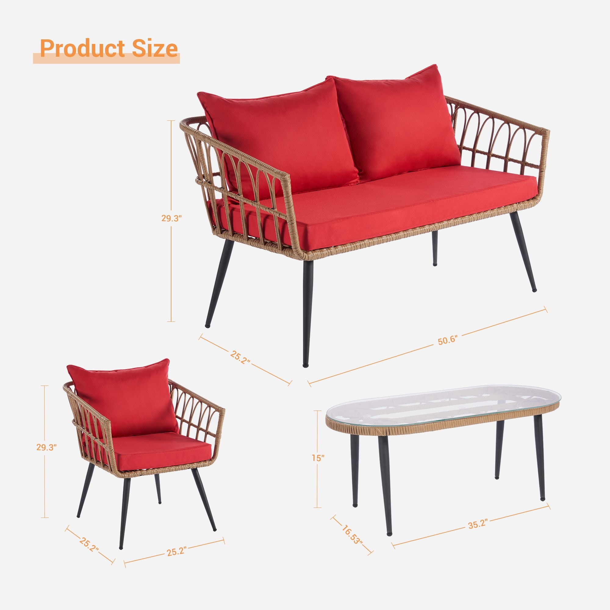 SANSTAR LRS-DS74RD Patio-Conversation-Sets - View #4