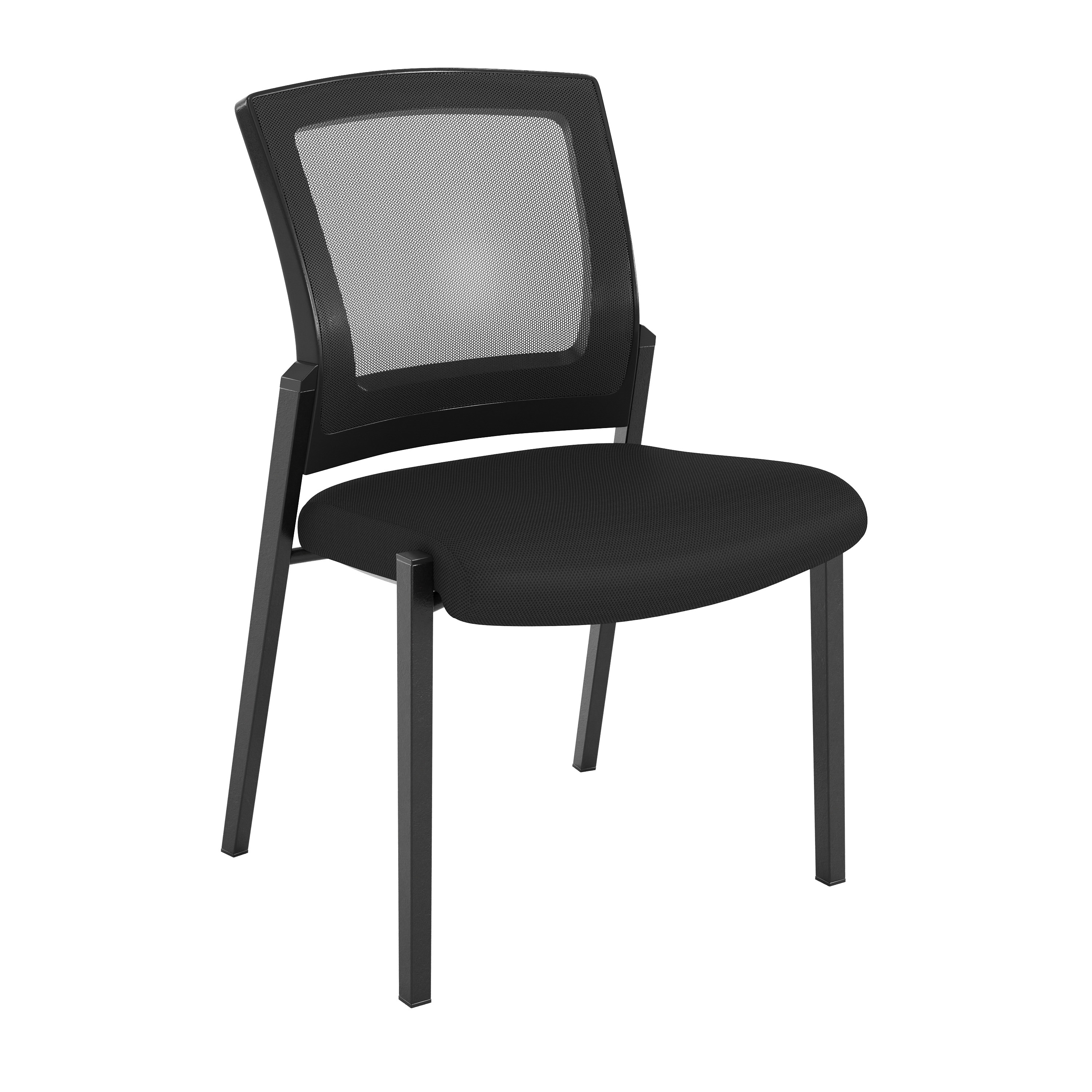 Flash Furniture - HERCULES Commercial Armless Stackable Side Chair with Black Mesh Seat and Powde...