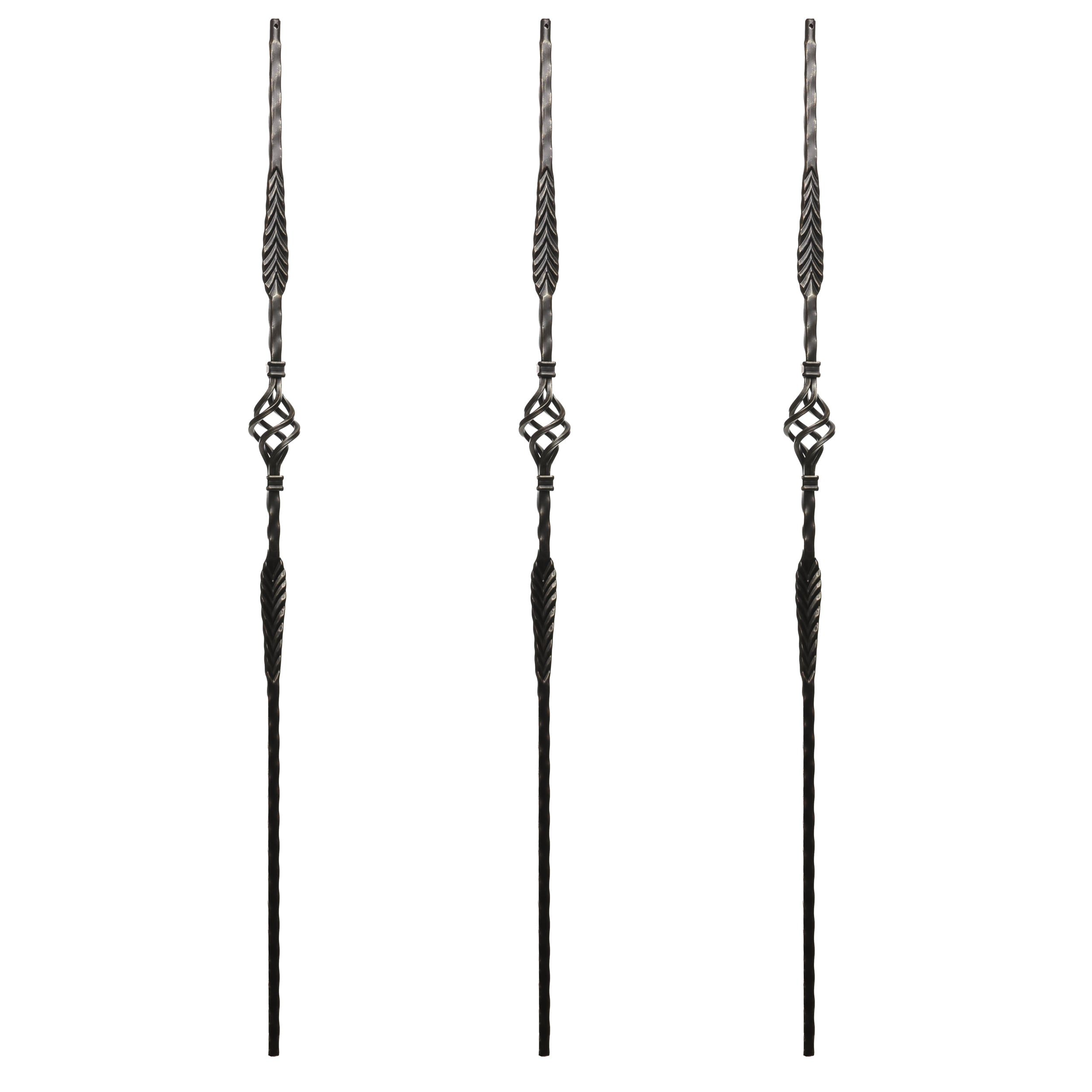 RELIABILT WGT23RB 43-in x 0.5-in Rubbed Bronze Wrought Iron Basket Stair Baluster (3-Pack)