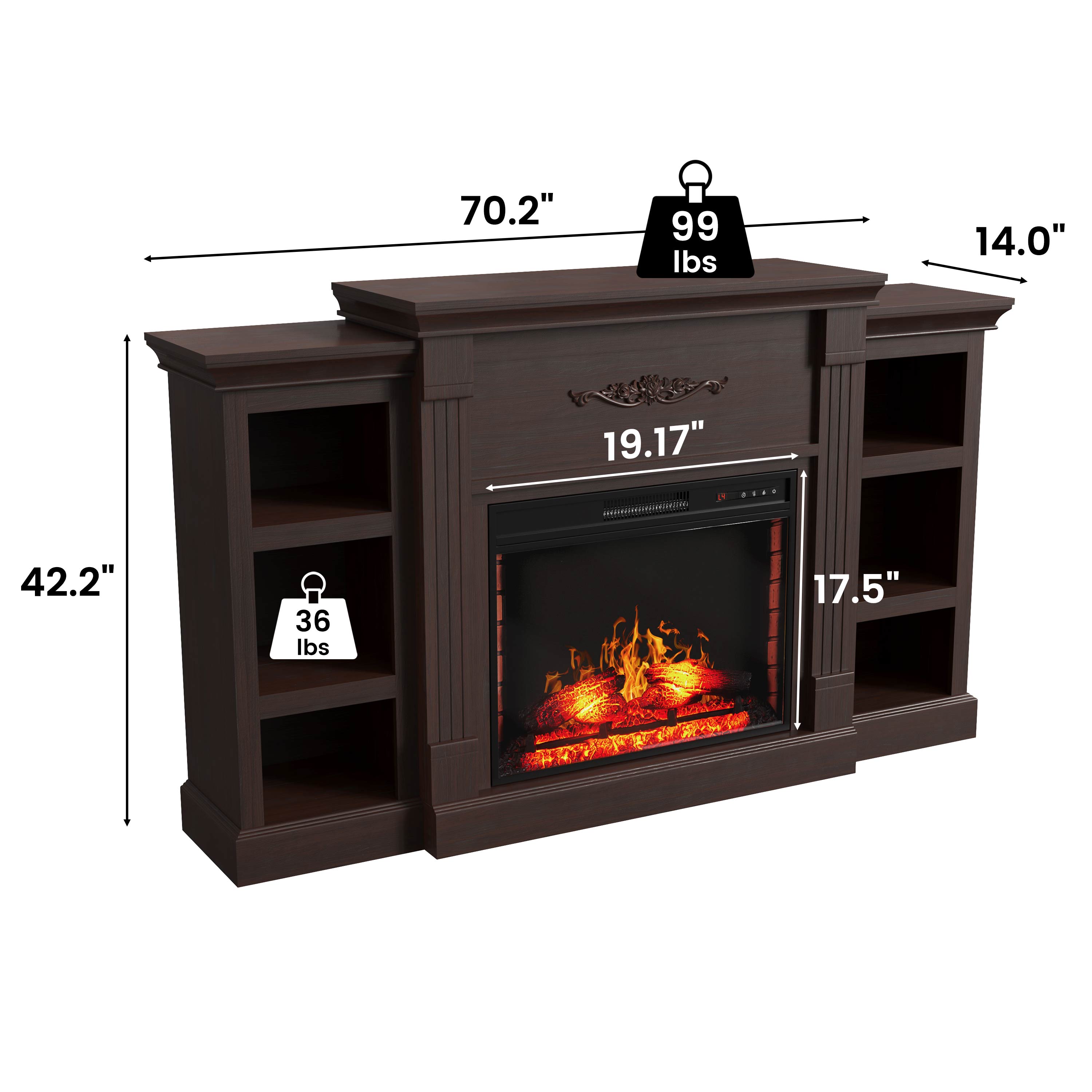 Mondawe MO-WE89438 Electric-Fireplaces - View #6
