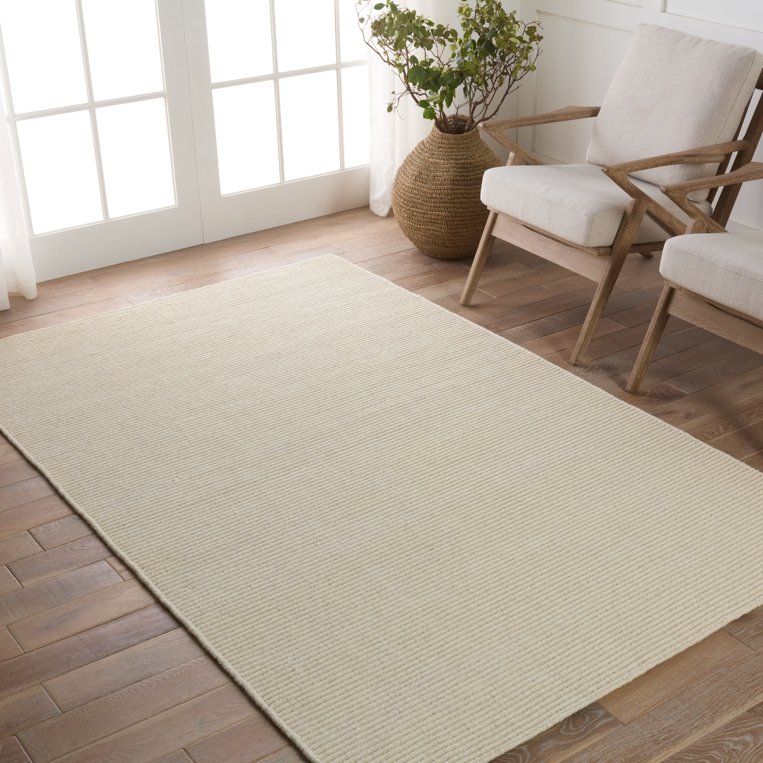Jaipur Living BRG155000 6 X 9 Cream Indoor Solid Area Rug