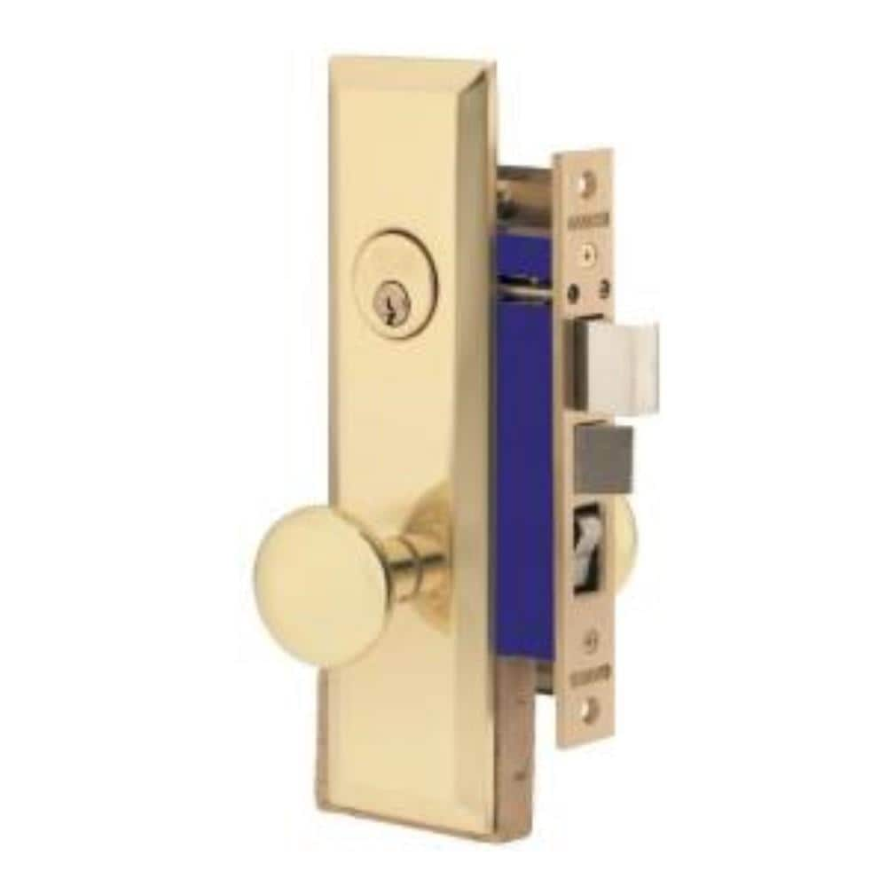 Metro Series Polished Brass Single-Cylinder Deadbolt Keyed Entry Door ...