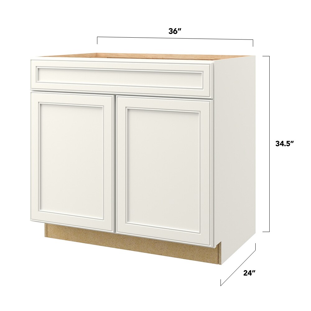 allen + roth Innsbrook 42-in W x 34.5-in H x 24-in D Rye Sink Base Fully  Assembled Cabinet (Flat Panel Shaker Door Style)