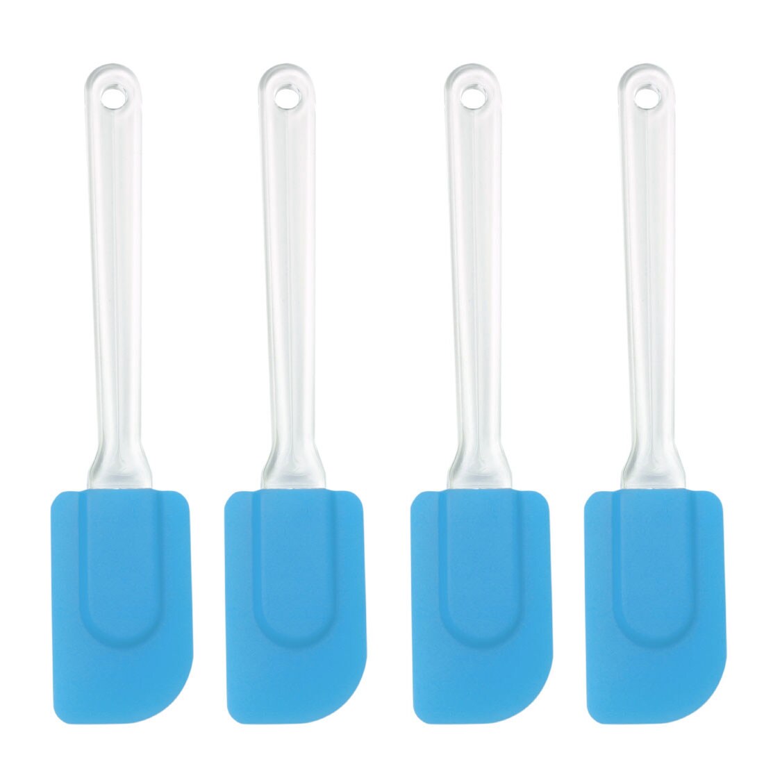 Unique Bargains 4pcs Flexible Silicone Spatula Heat Resistant Non-scratch Kitchen Turner Non Stick Scrape for Cooking Baking Blue #S26042401UX0362