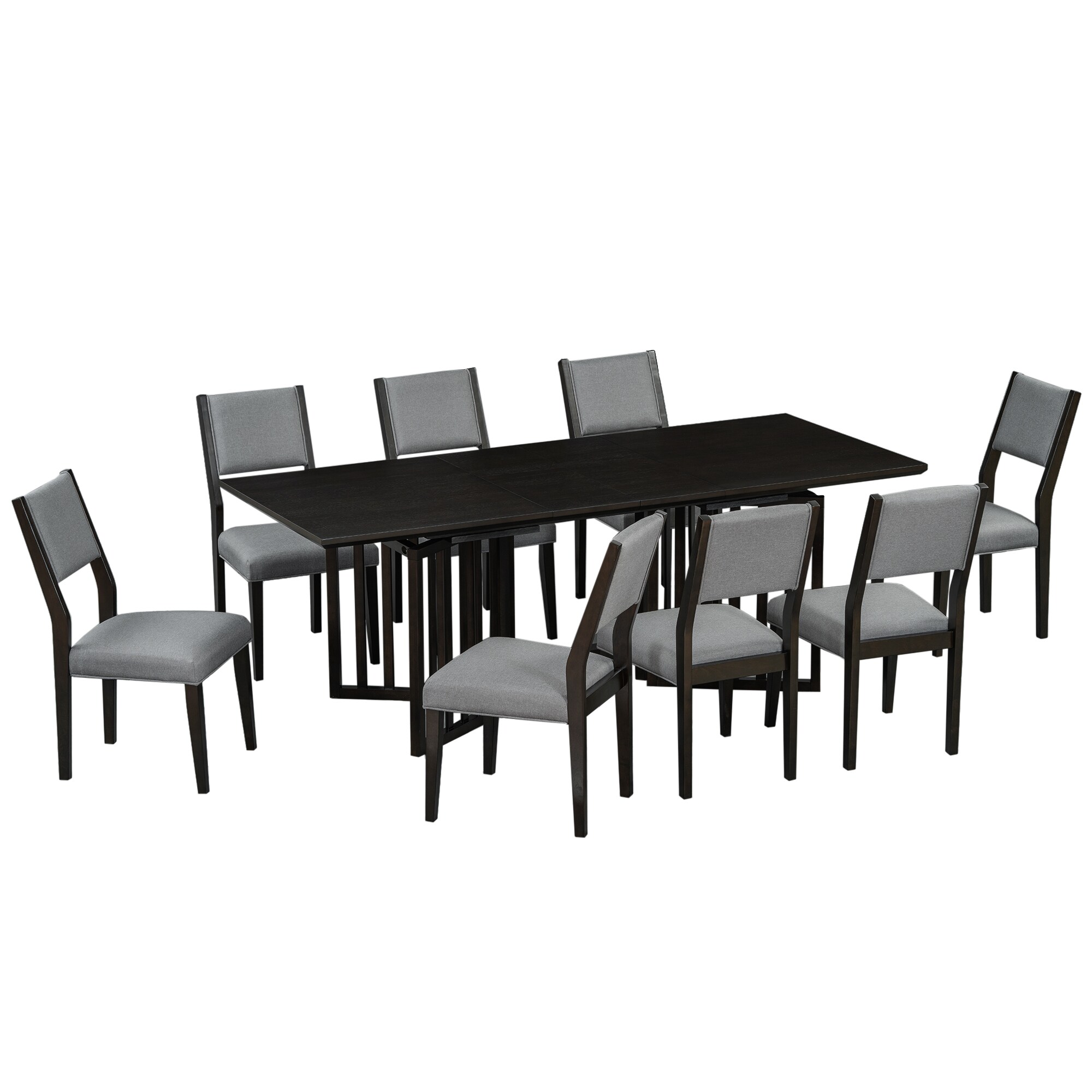 Siavonce XH63AAP Espresso Contemporary/Modern Dining Room Set with Rectangular Table ( Seats 8 )