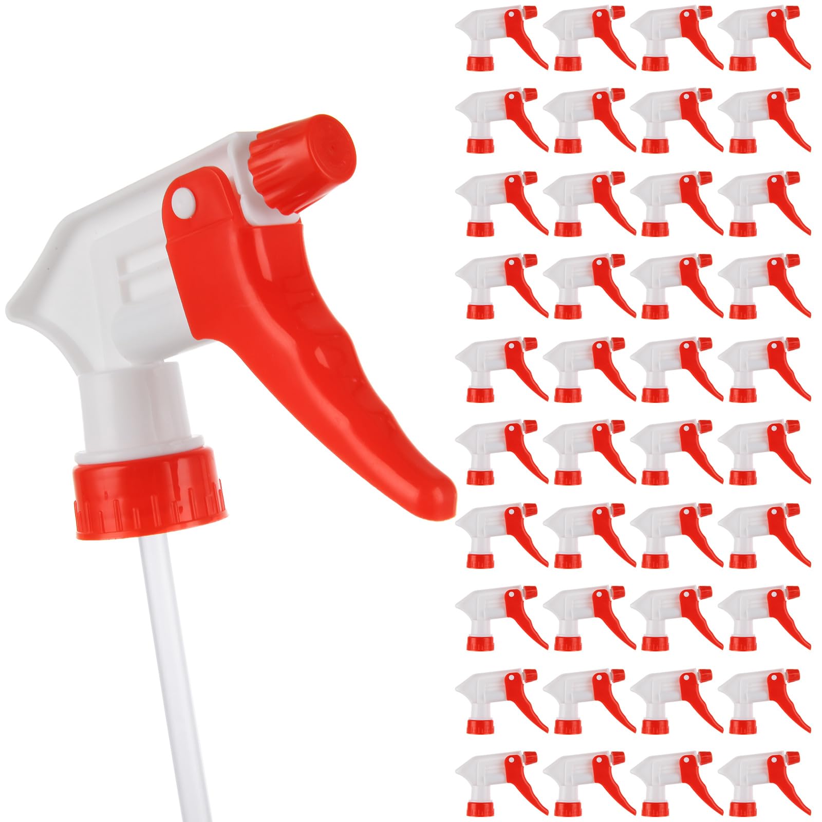 Lukvuzo  50 pcs Spray Bottle Nozzle Replacement Adjustable Trigger Top for Standard 28 400 Neck Bottles Fits 8oz 16oz 32oz Leak Proof Mist or