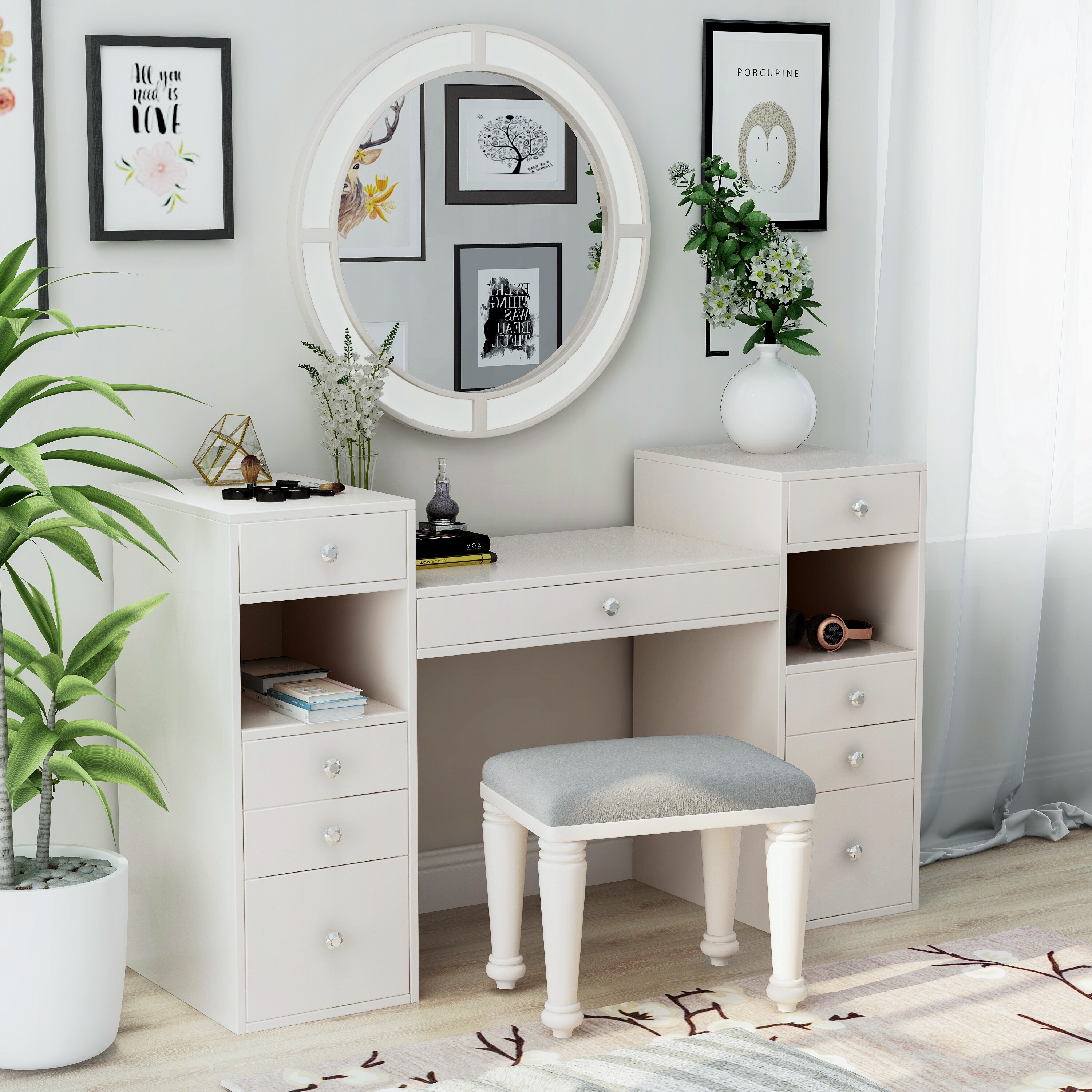 Furniture of America IDF-DK5683WH Bedroom-Vanities - View #4
