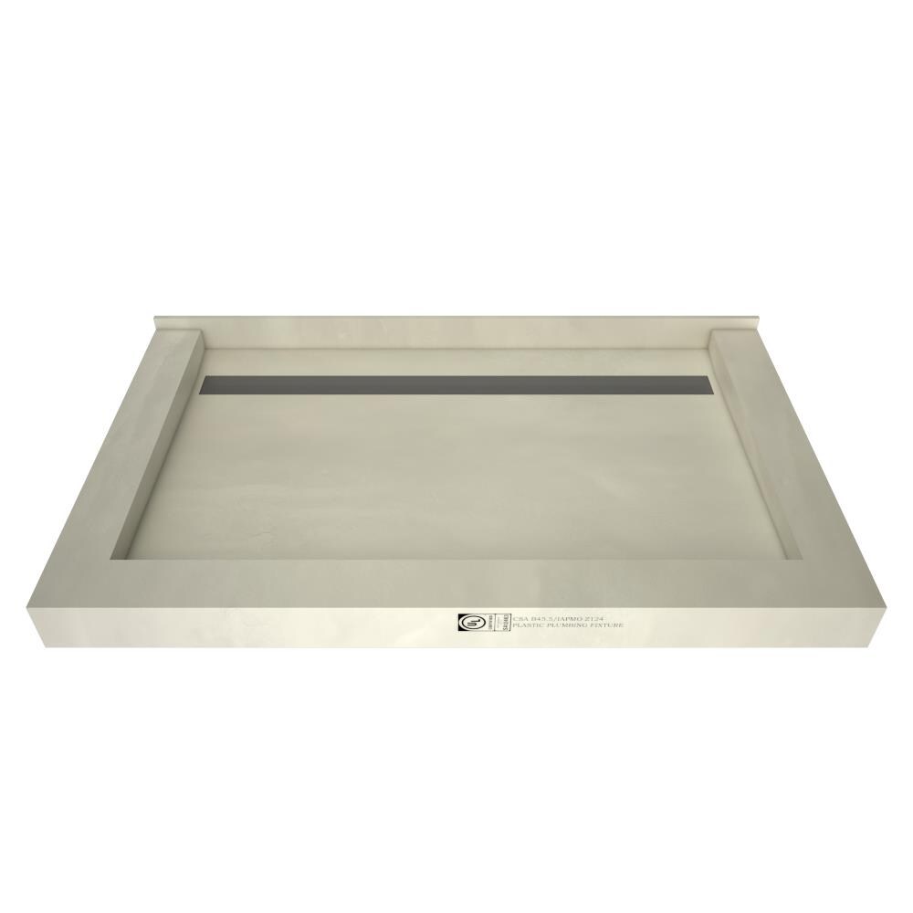 Tile Redi RT3448BTC-PVC-SBN 34-in W x 48-in L x 5.75-in H Made For Tile Rectangle Shower Pan Base (Back Drain)